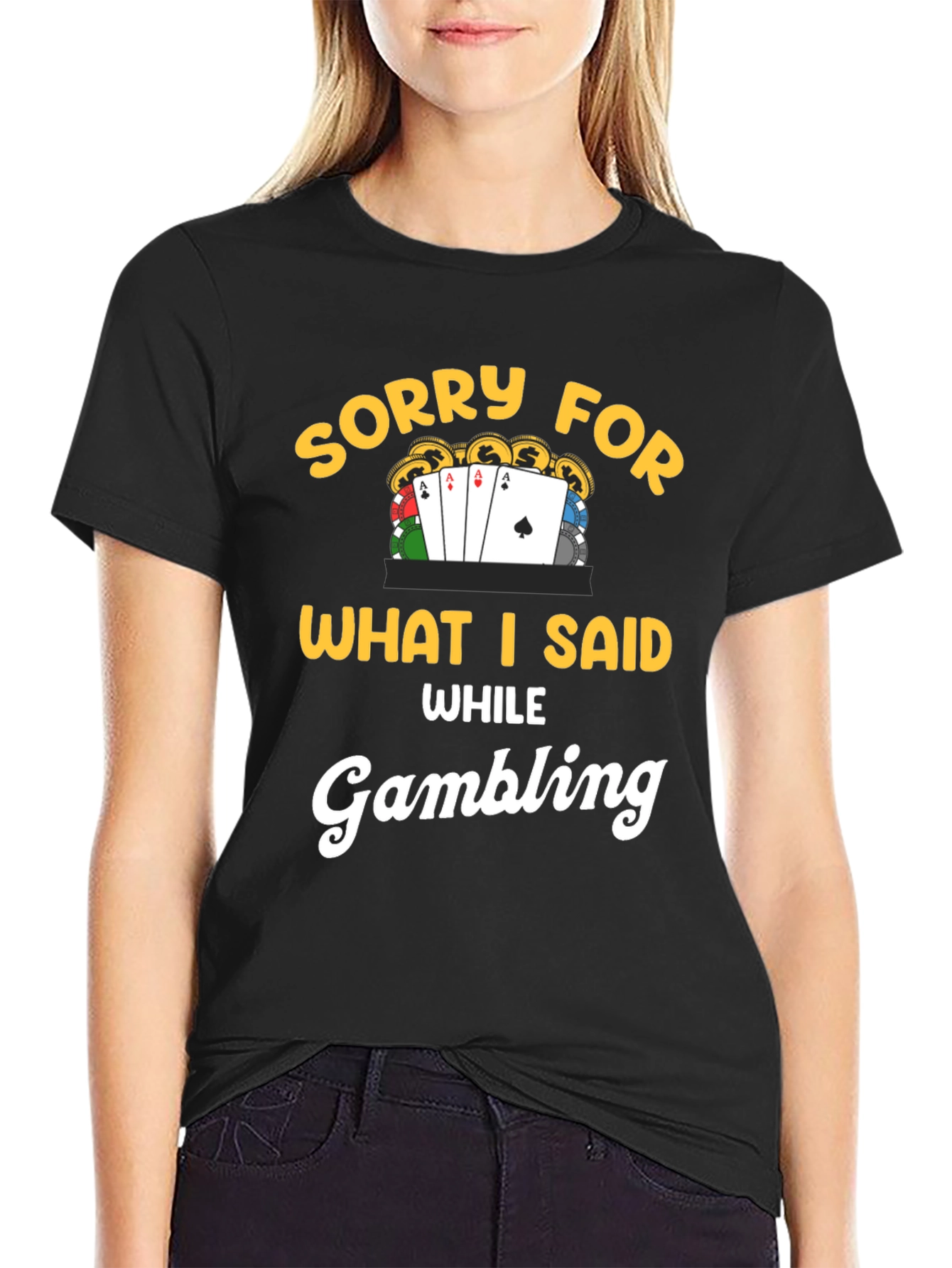 Black Sorry Gambling T-Shirt view 2