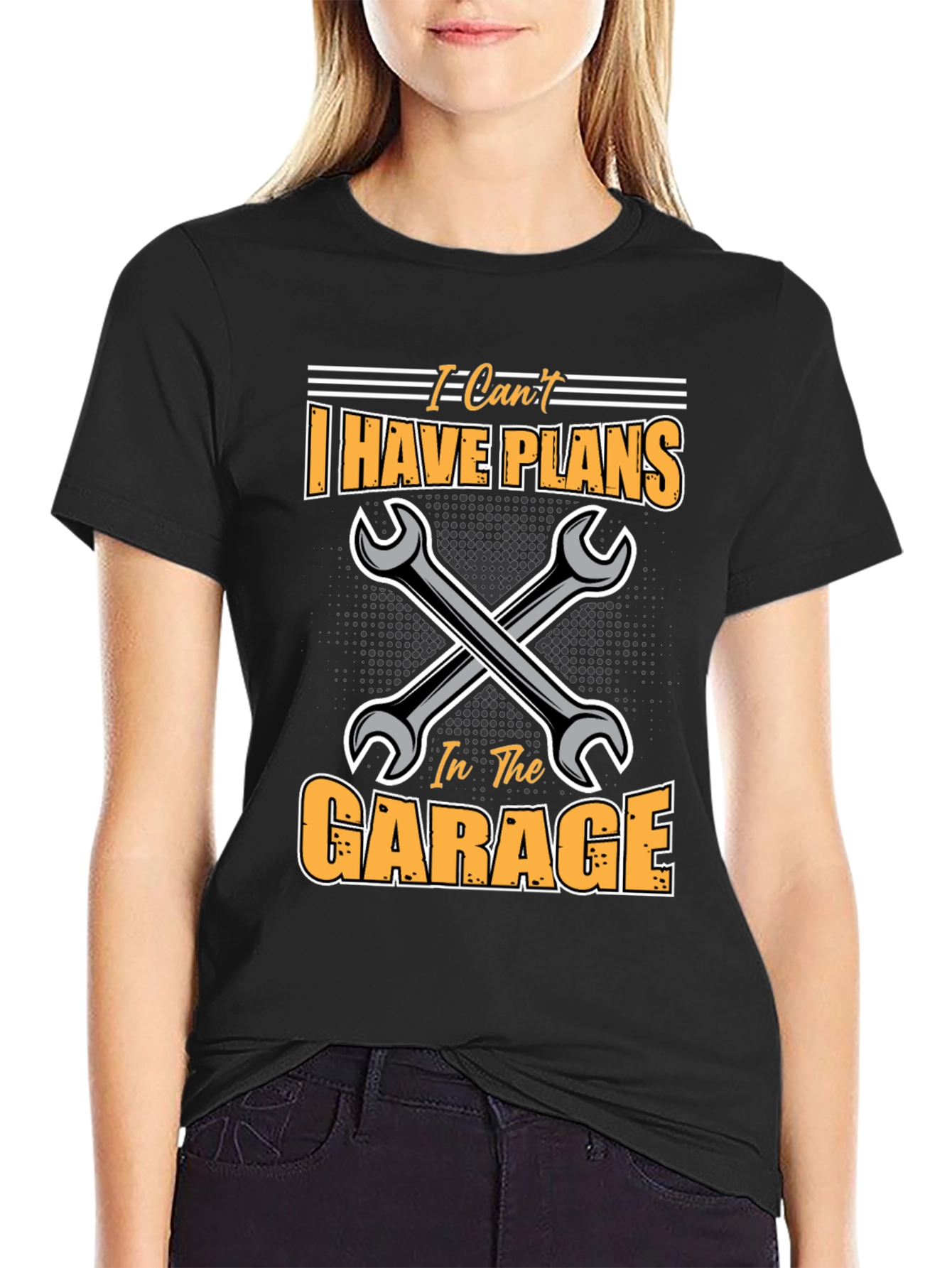 Black Garage Plans T-Shirt - Mechanic Gift Idea view 2