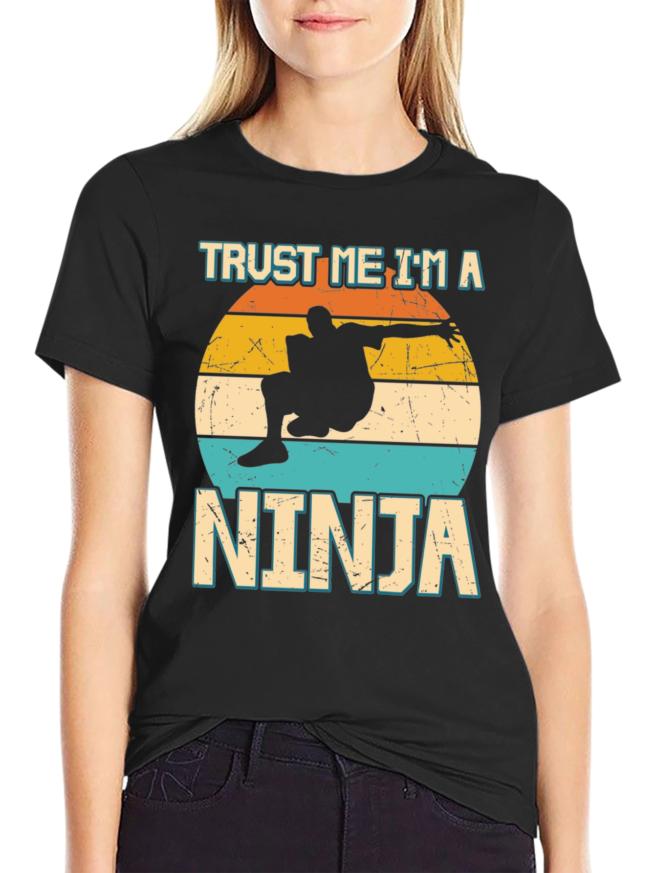 Black Trust Me I'm a Ninja T-Shirt Funny Novelty Tee view 2