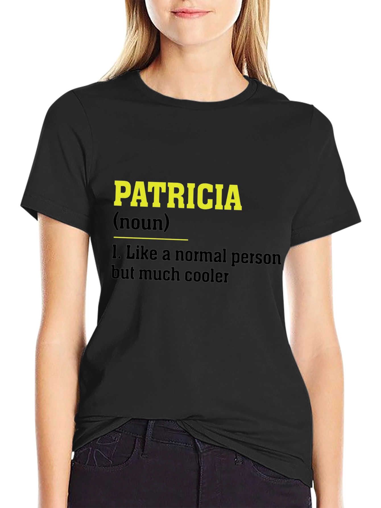 Black Patricia Definition Black T-Shirt Funny Personalized Name Tee view 2