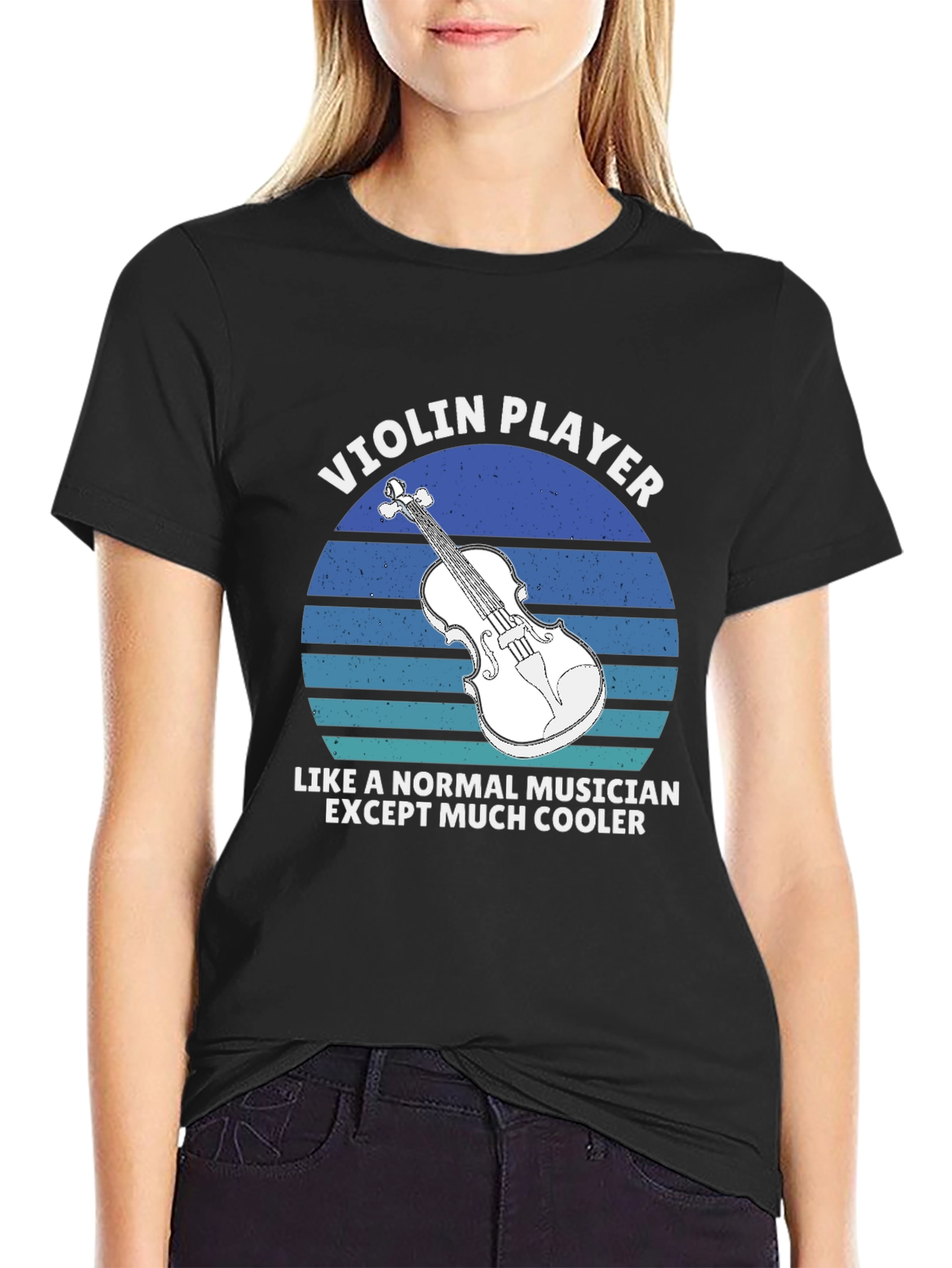 Black Violin Player T-Shirt - Cool Musician Graphic Tee view 2