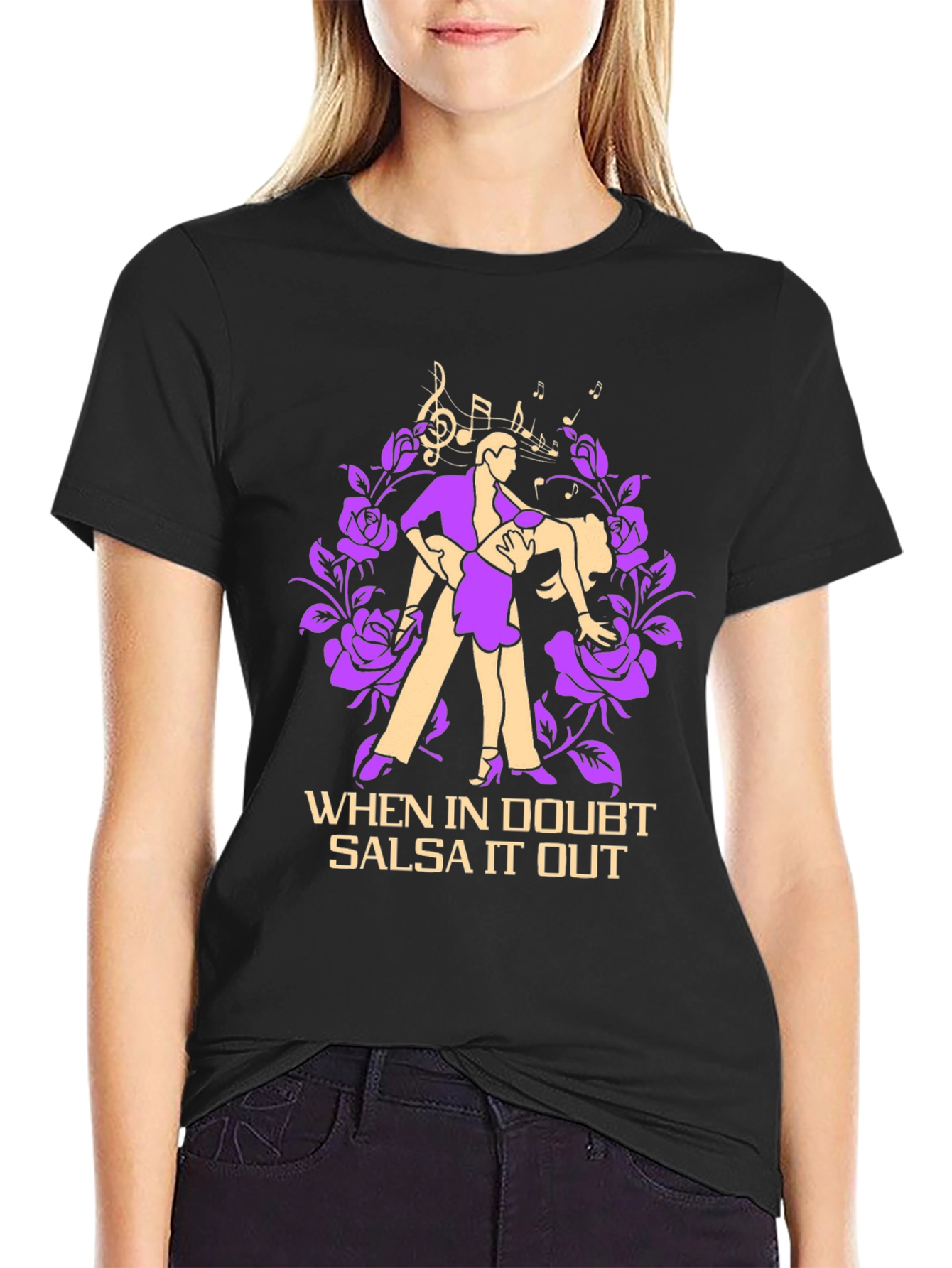 Black Salsa Dance Graphic Tee - When in Doubt, Salsa it Out! view 2