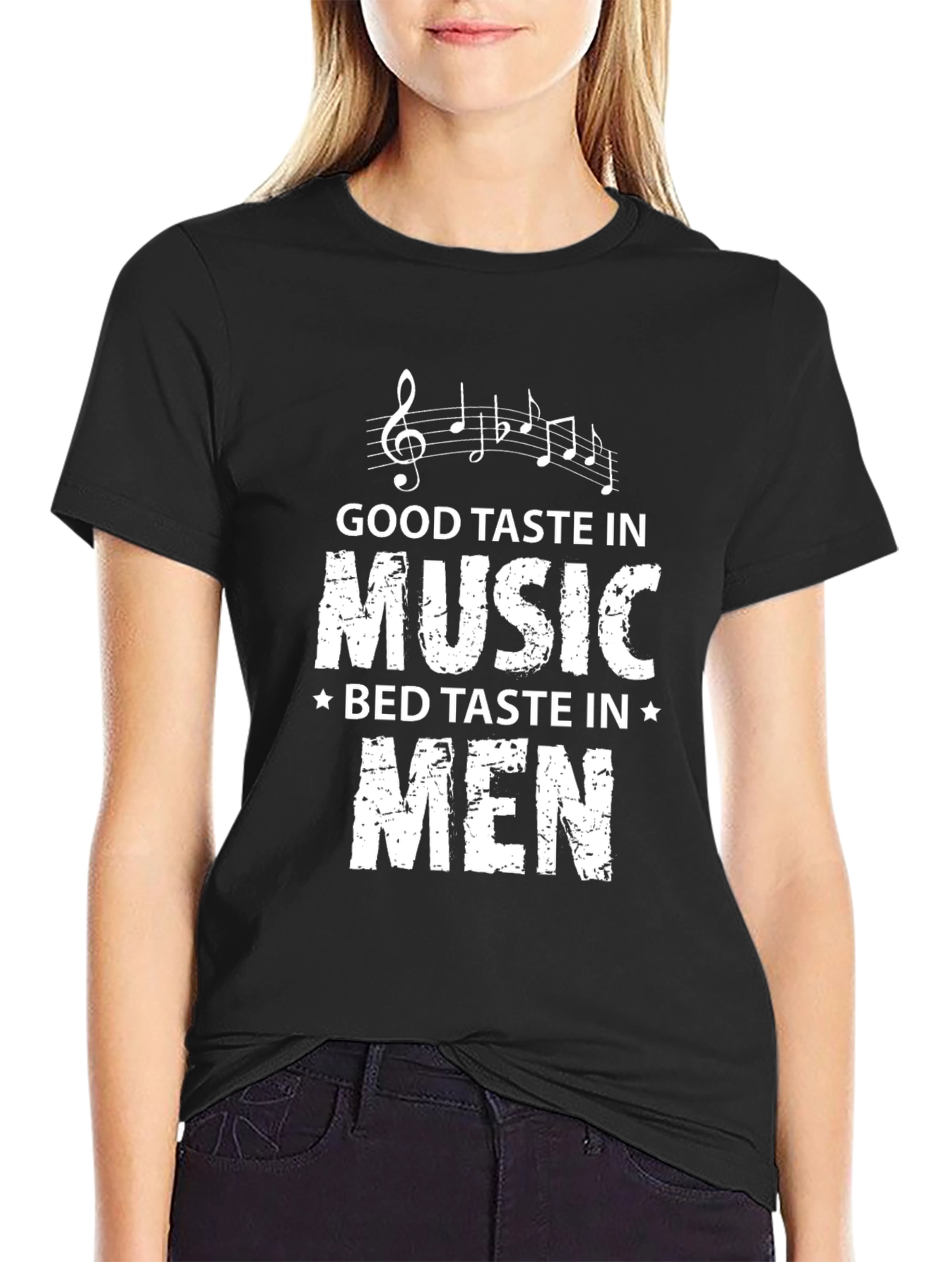 Black Good Taste Music Bad Taste Men Black T-Shirt view 2