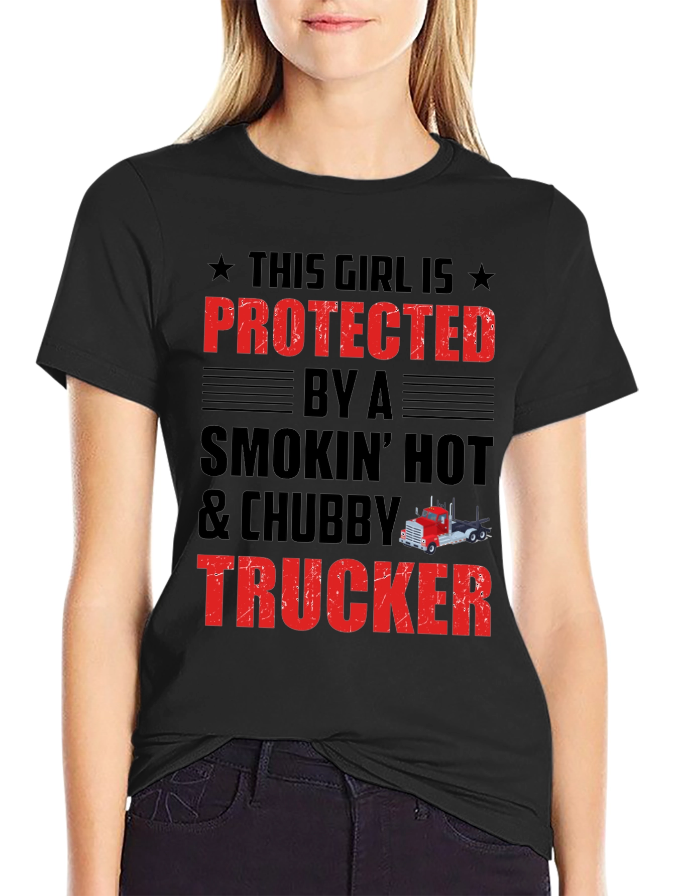 Protected by a Chubby Trucker T-Shirt - 2