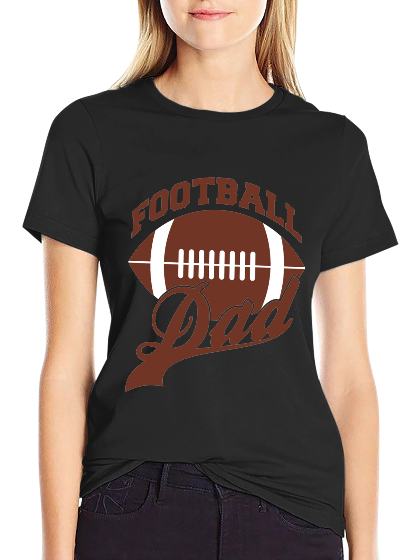 Black Football Dad T-Shirt - Perfect for Game Day view 2