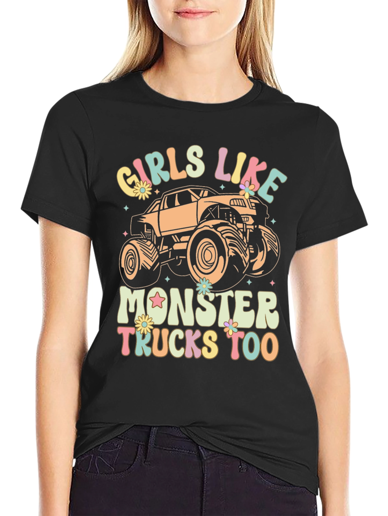 Black Girls Like Monster Trucks T-Shirt view 2