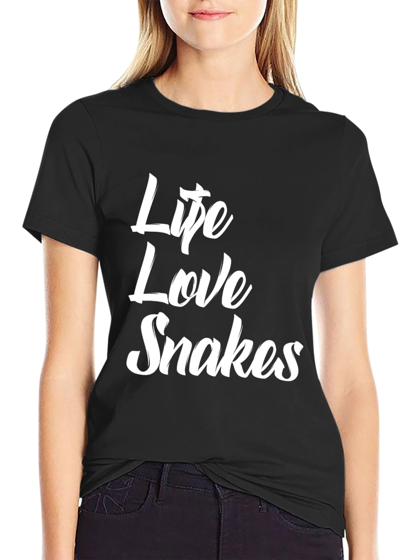 Black Life Love Snakes Graphic T-Shirt view 2