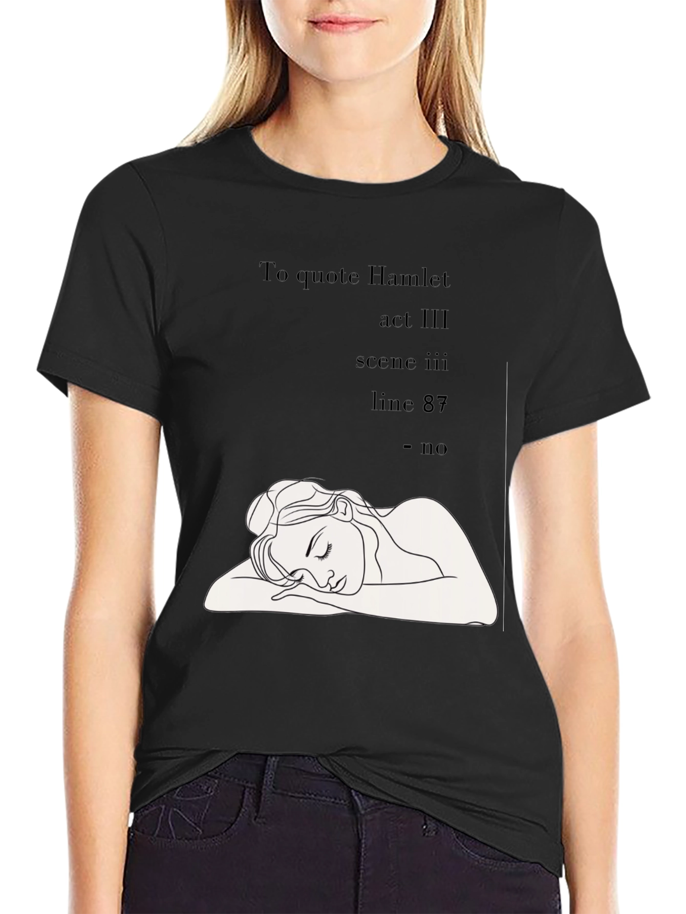 Black Hamlet Quote Graphic Tee view 2