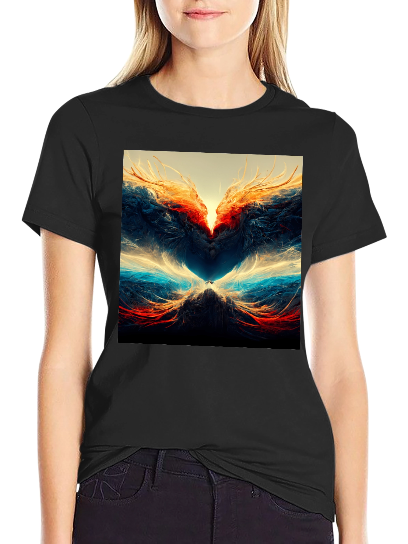 Abstract Art Graphic Print Tee - Black - 2