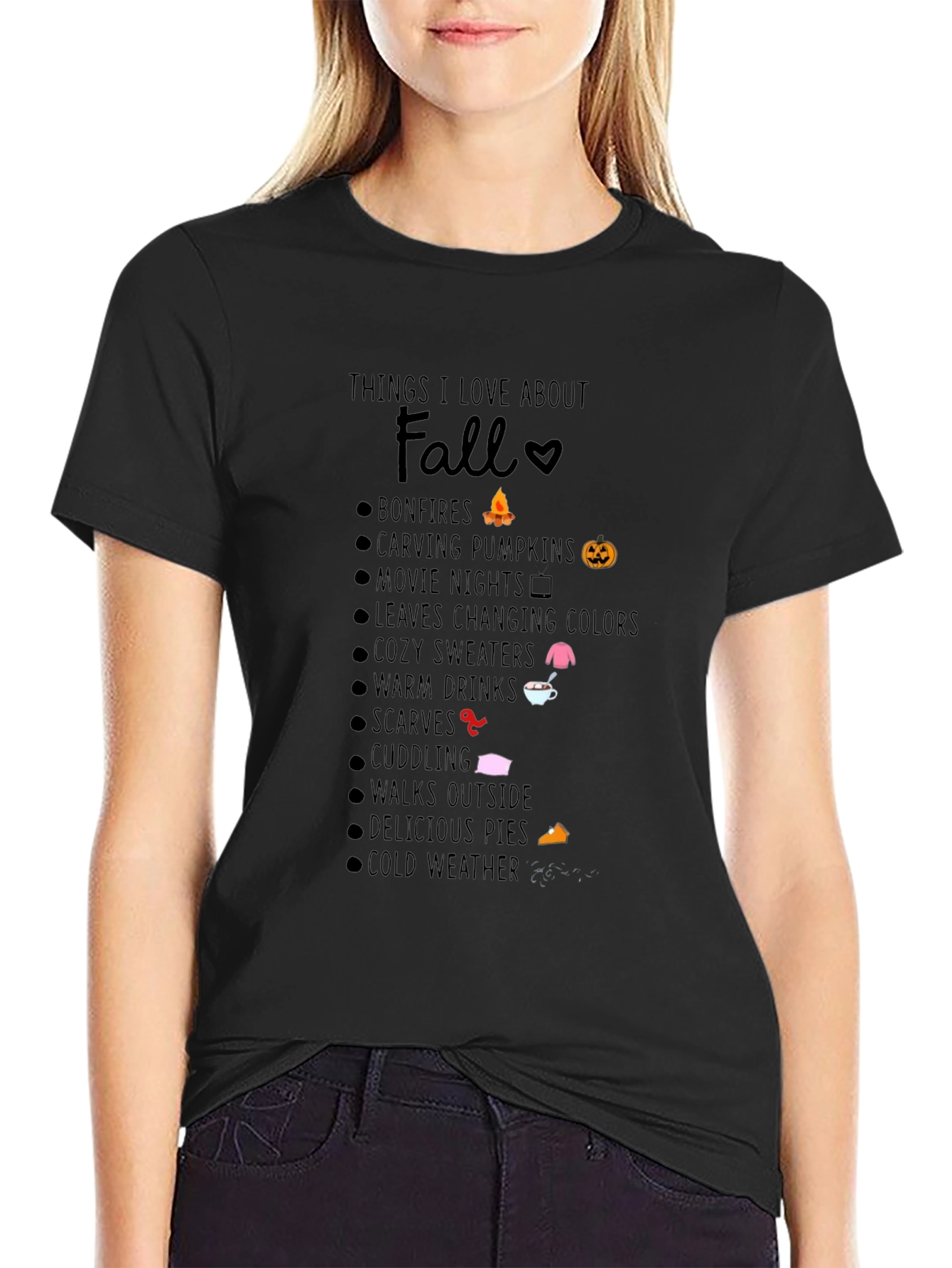 Black Things I Love About Fall T-Shirt view 2