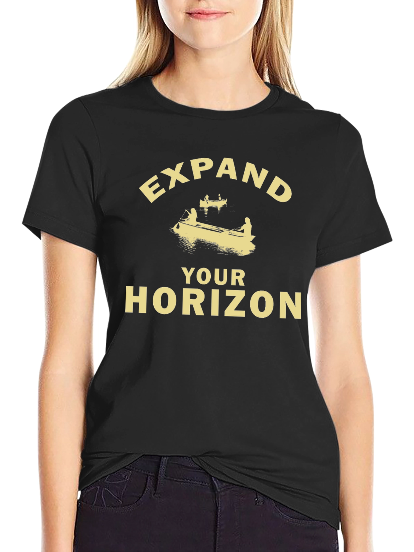 Black Expand Your Horizon Graphic T-Shirt view 2