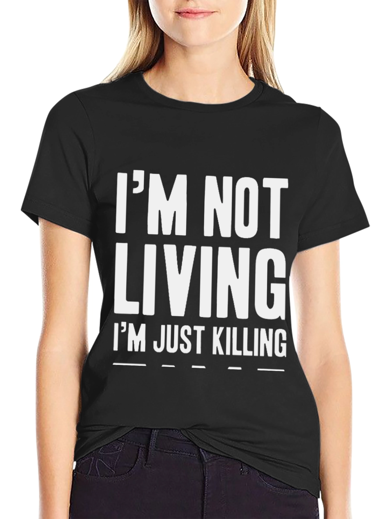 Black I'm Not Living I'm Just Killing Graphic Tee view 2
