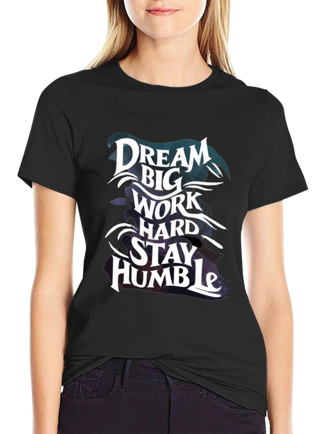 Black Dream Big Graphic Tee - Black view 2