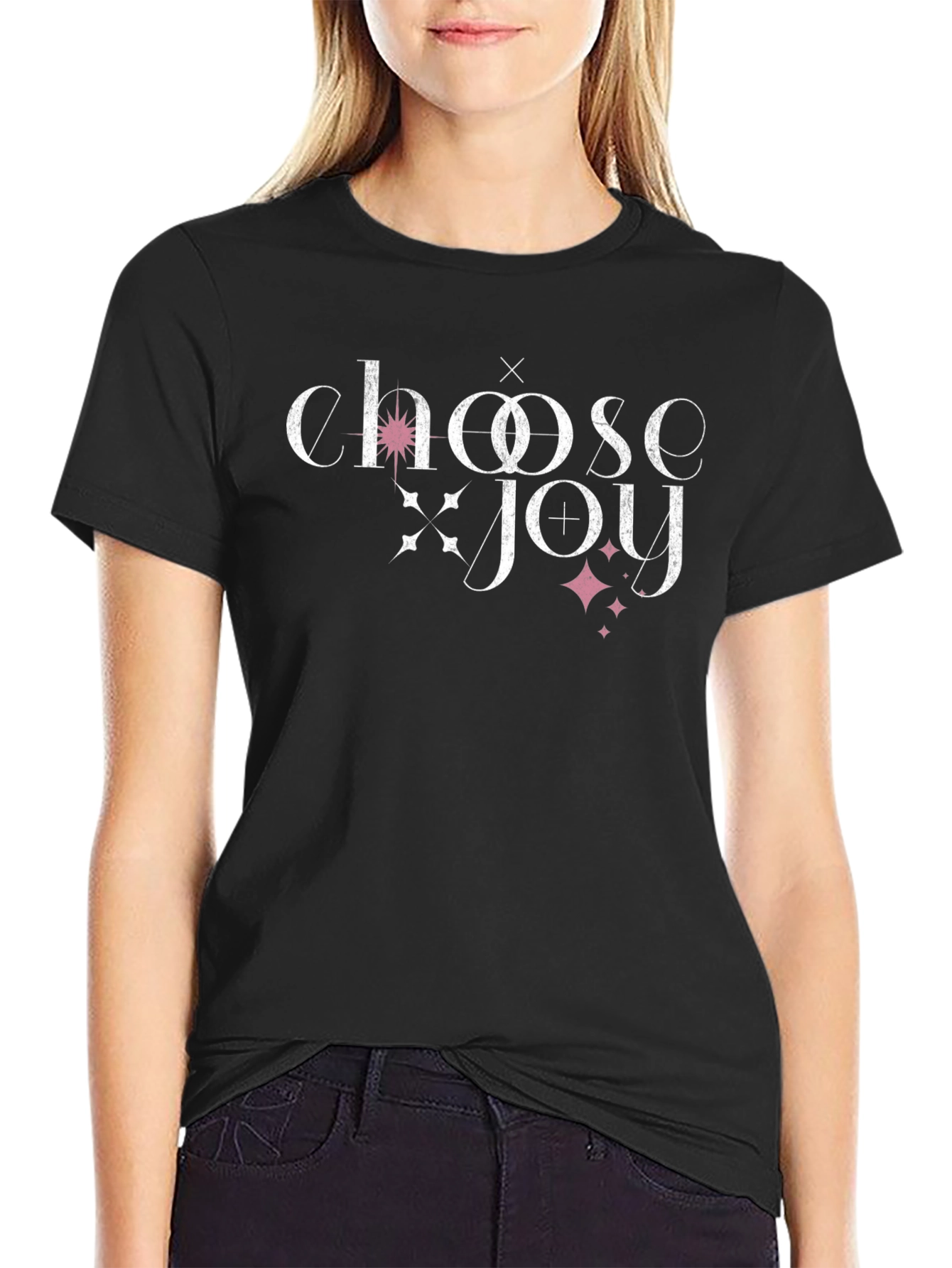 Black Choose Joy Graphic T-Shirt - Unisex Black Tee view 2