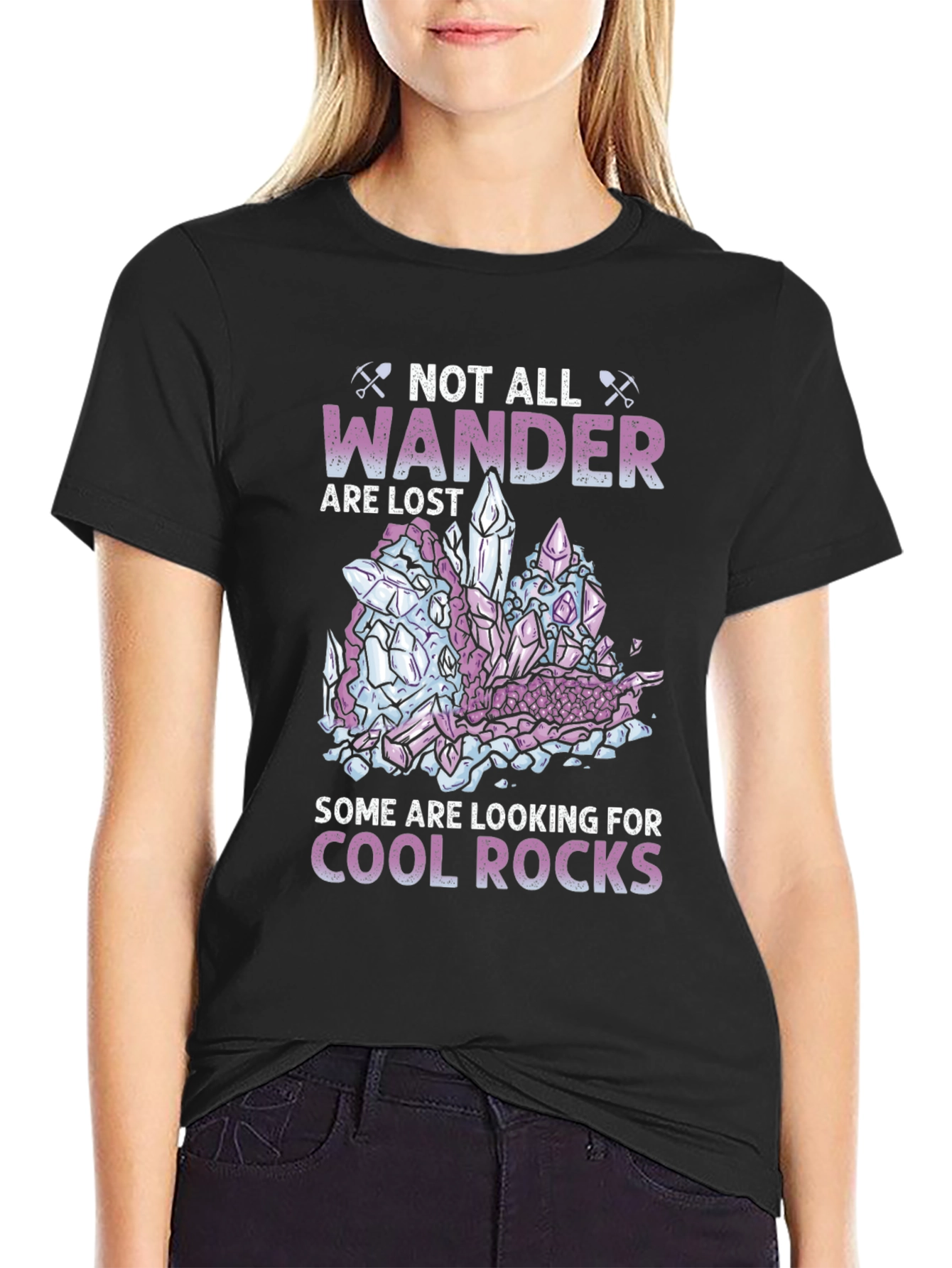 Black Cool Rocks Wanderer T-Shirt view 2