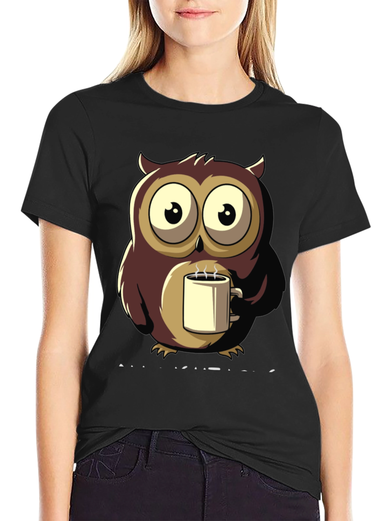 Black Owl Coffee T-Shirt - Unique Design view 2