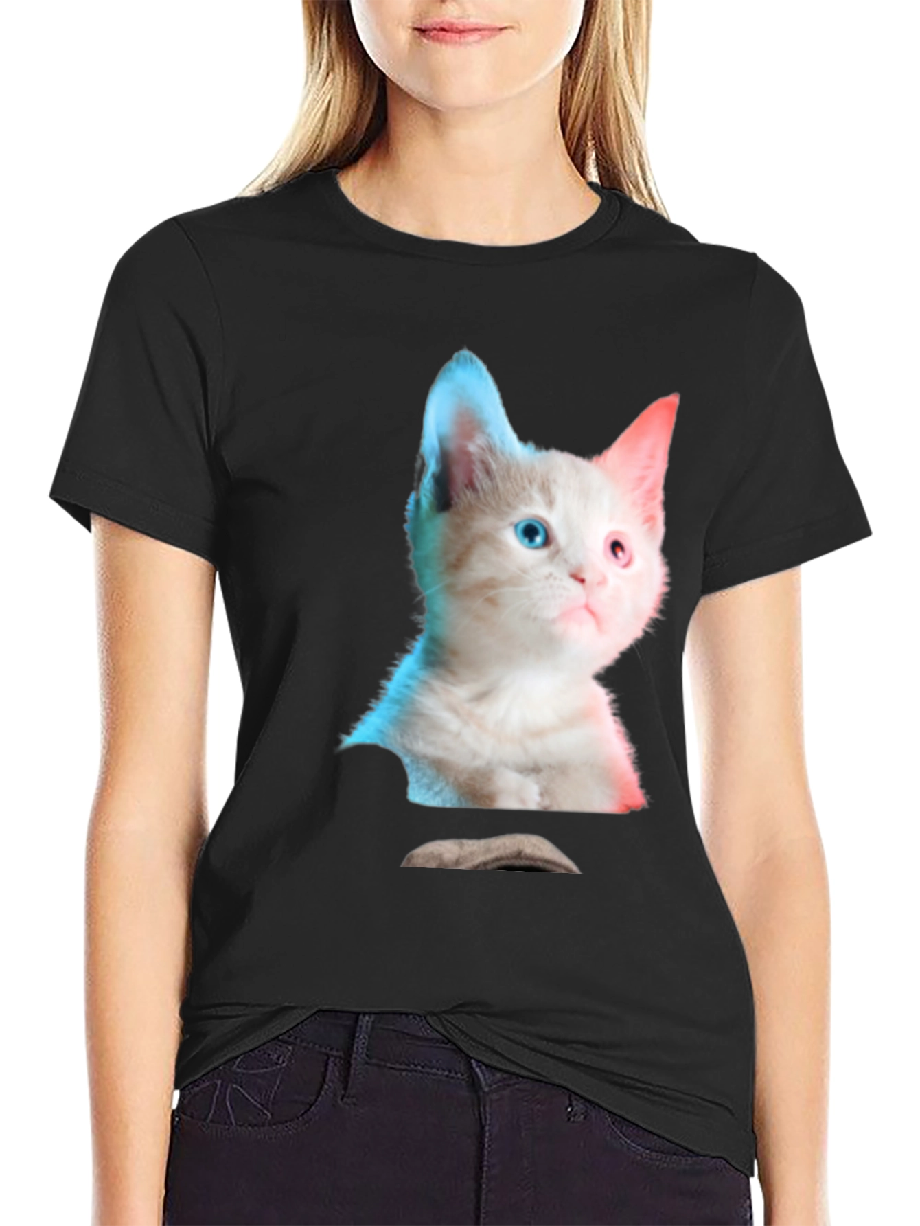 Black Kitten Graphic Tee - Cute Cat Shirt view 2