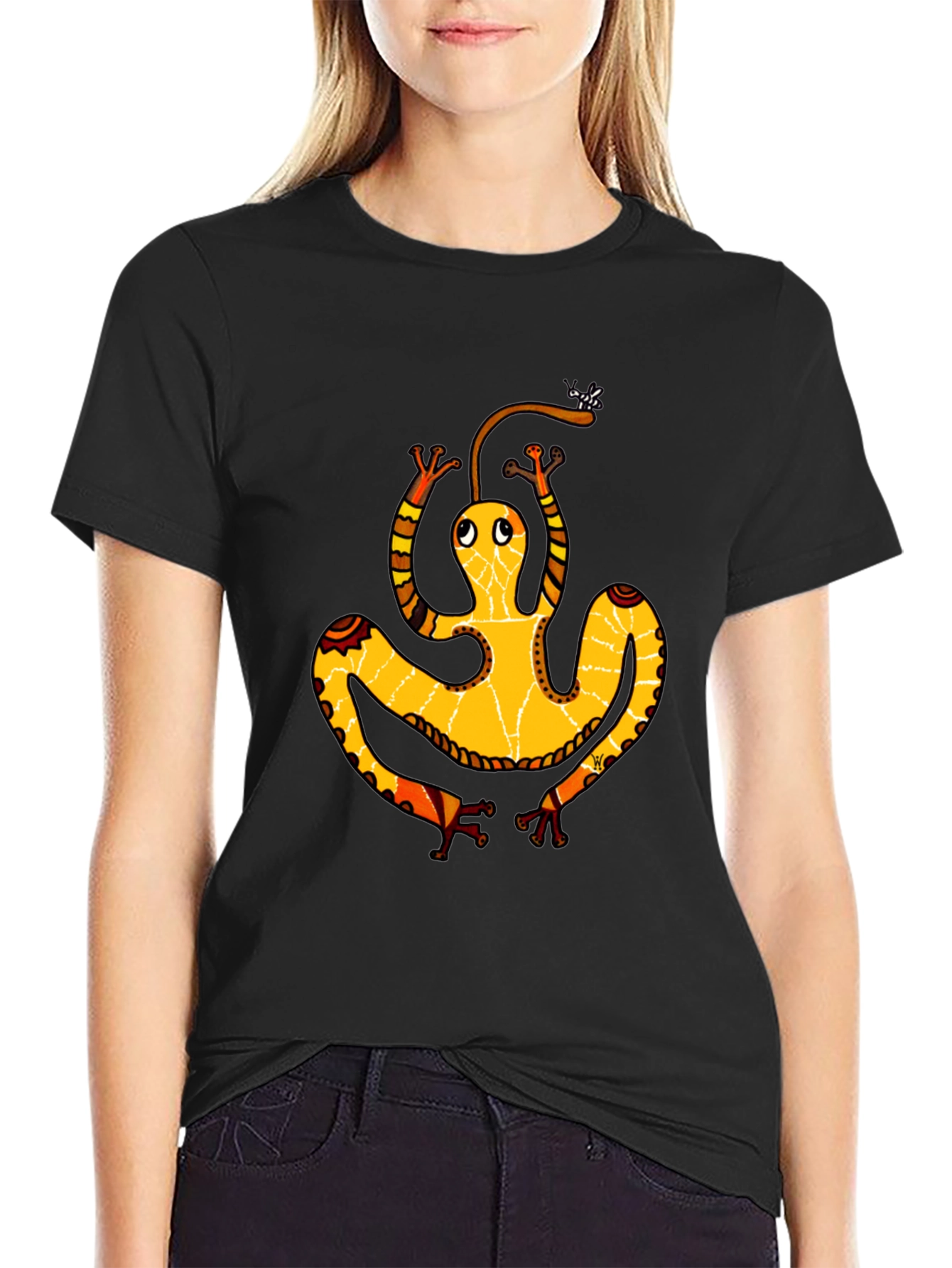 Black Funky Frog Graphic Black T-Shirt view 2