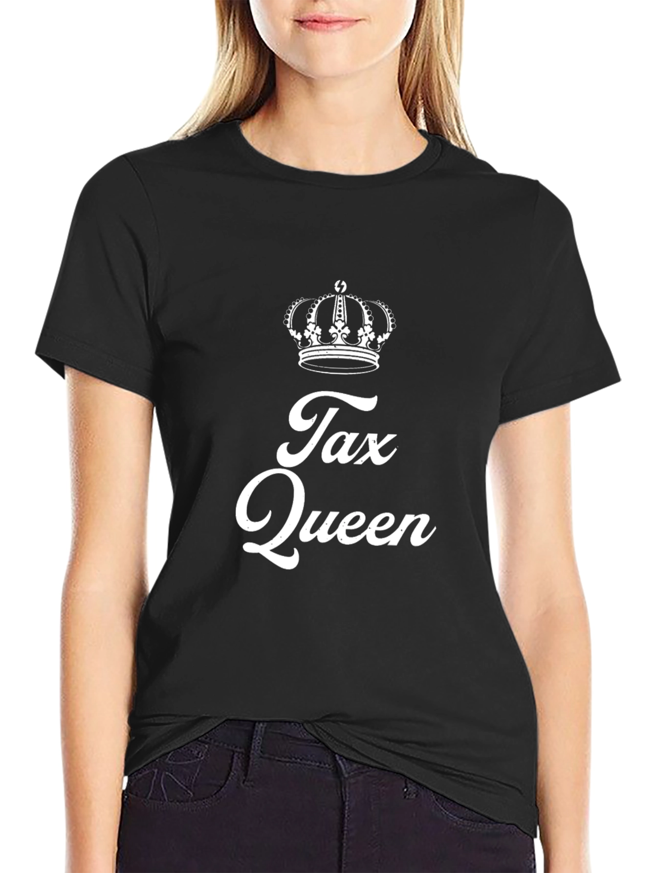 Black Tax Queen Graphic Tee - Black Short Sleeve T-Shirt view 2