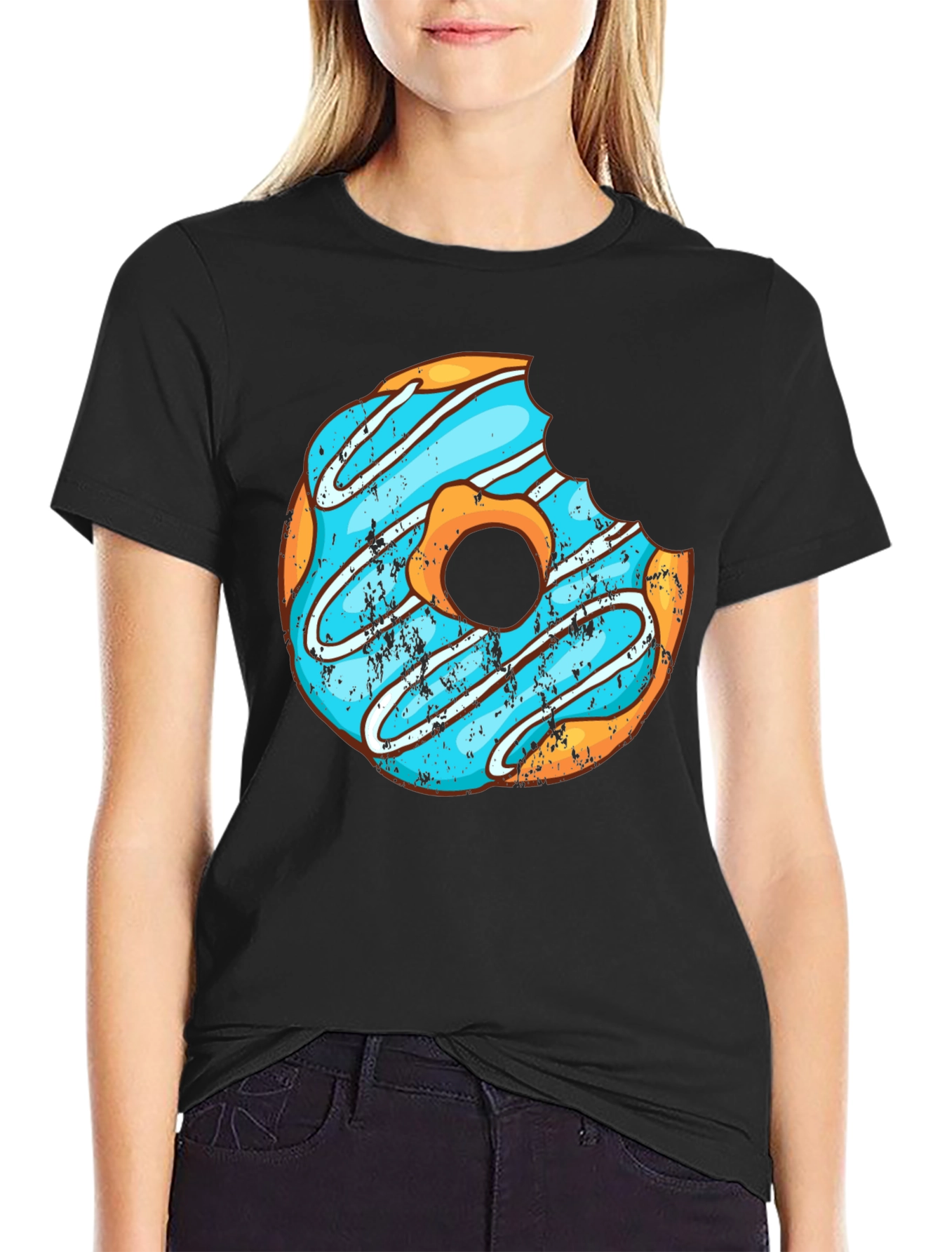 Black Donut Graphic Tee - Sweet Treat Style! view 2