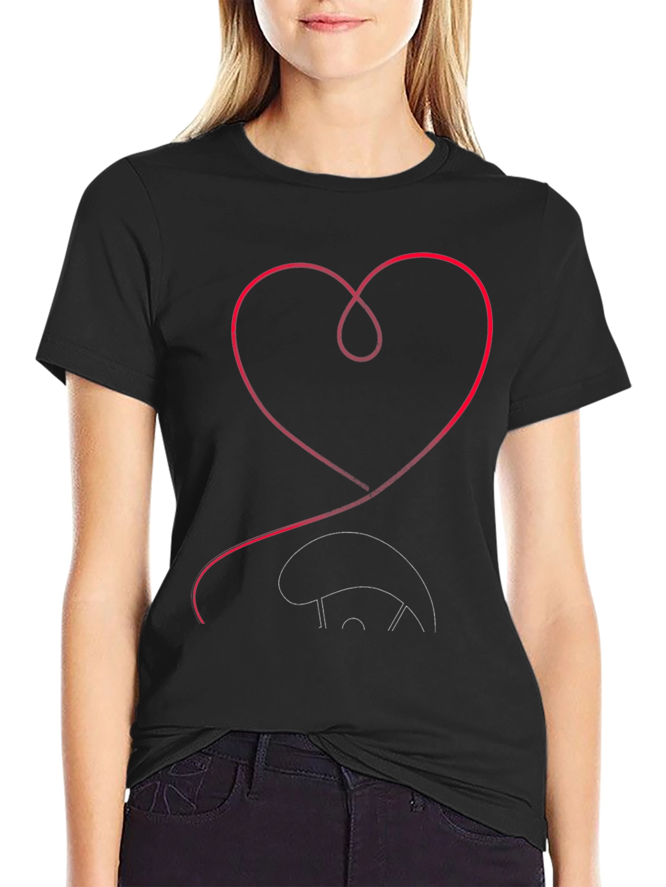 Black Heart Baseball T-Shirt: Love of the Game view 2