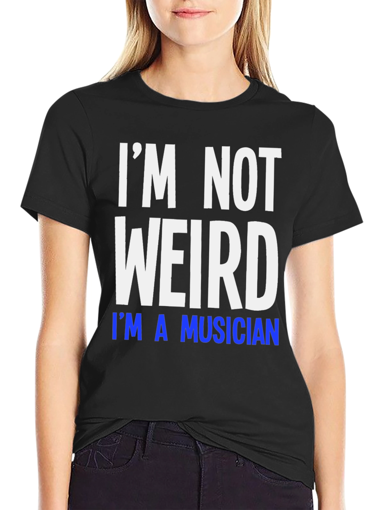 Black I'm Not Weird I'm A Musician T-Shirt view 2