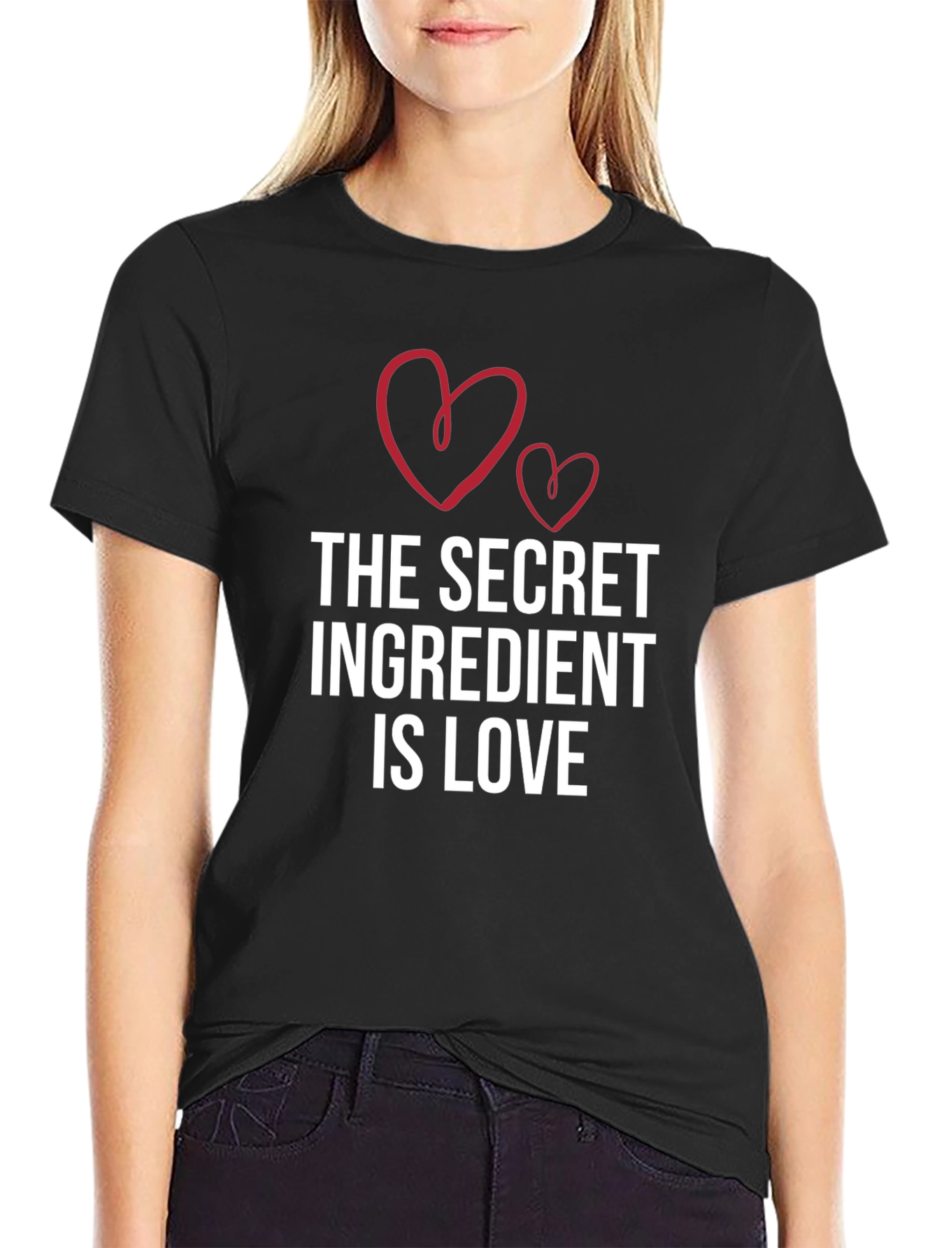 Black Secret Ingredient Love T-Shirt - Black Crew Neck Tee view 2