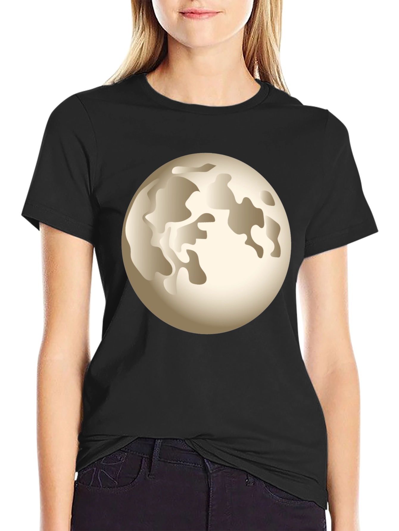 Black Moon Graphic Print Men's Black T-Shirt view 2