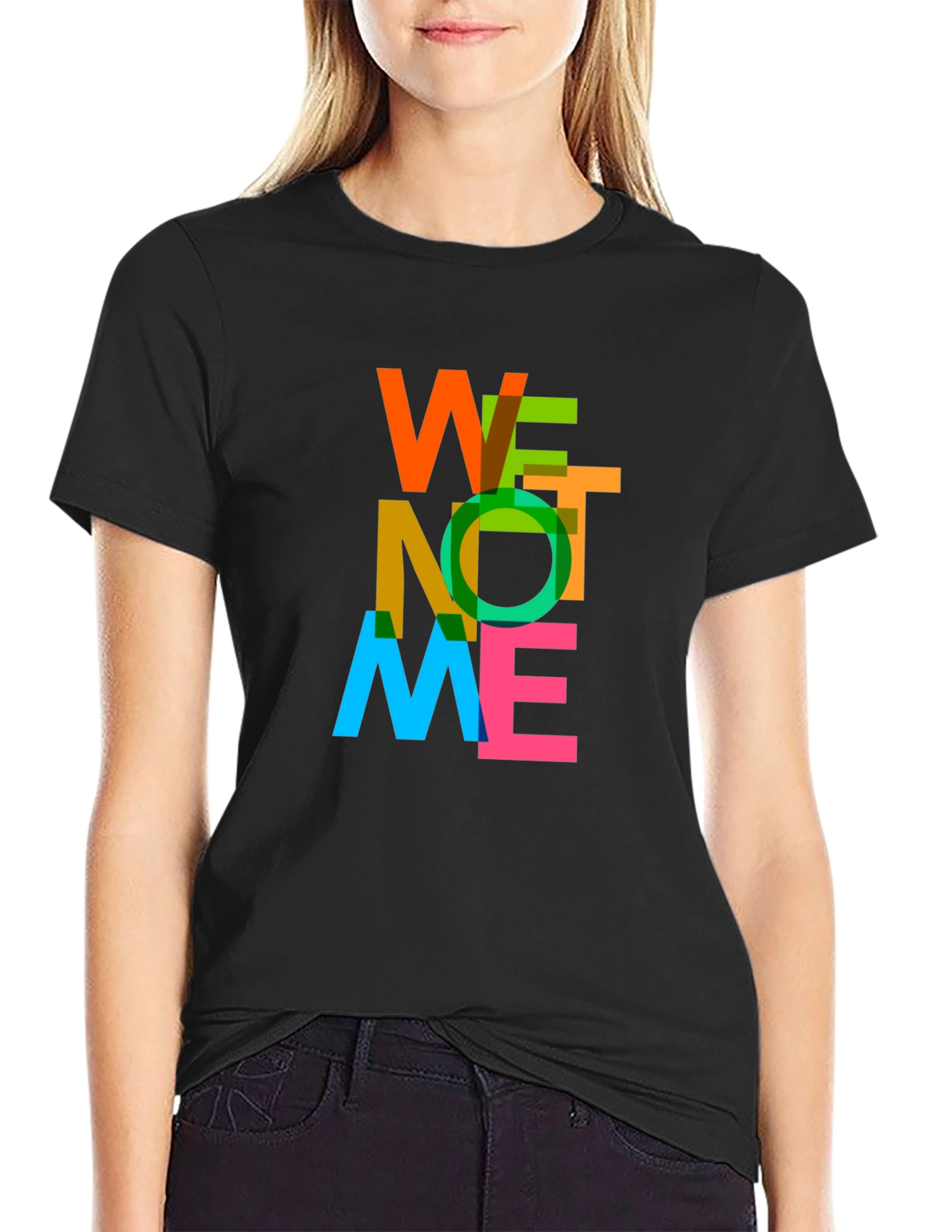 Black WE NOT ME Graphic T-Shirt - Black Crew Neck Tee view 2