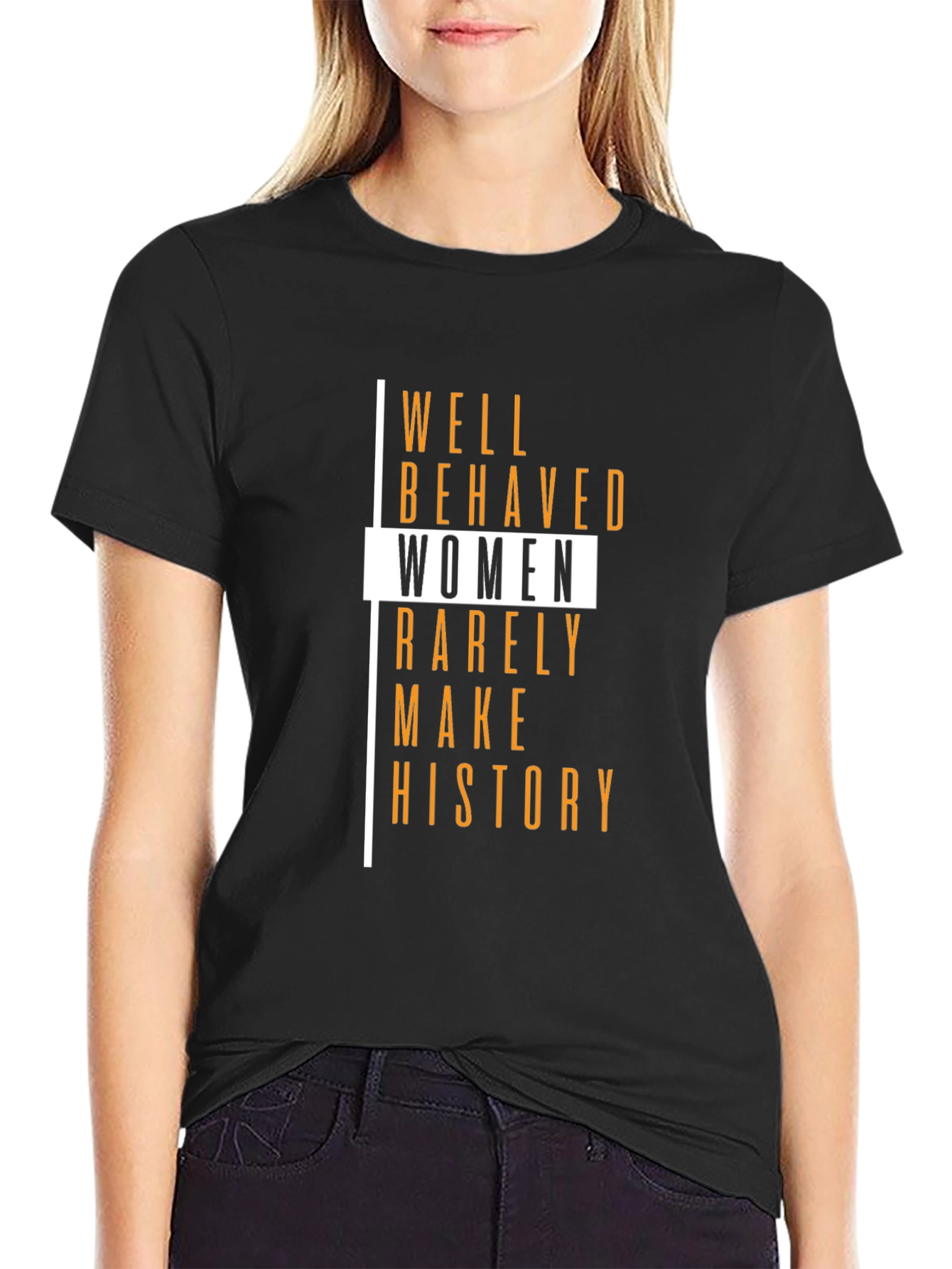 Black Well Behaved Women's Graphic Tee view 2