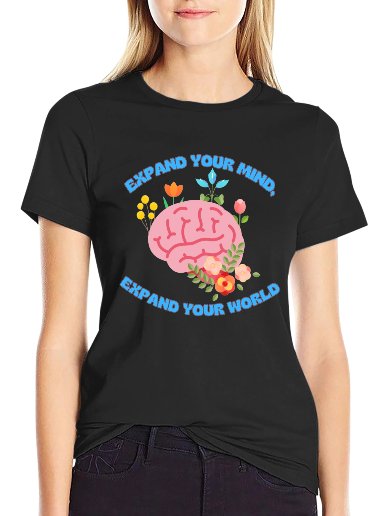 Black Expand Your Mind T-Shirt view 2