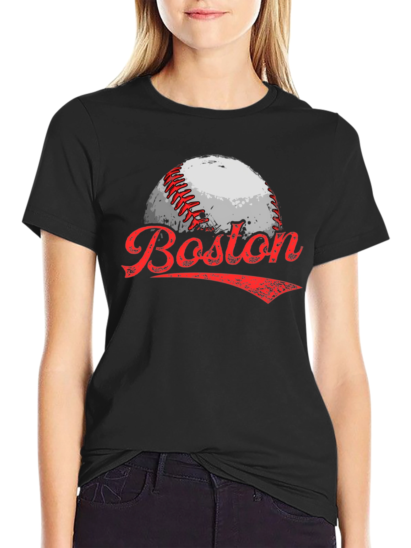 Black Boston Baseball Graphic Tee view 2