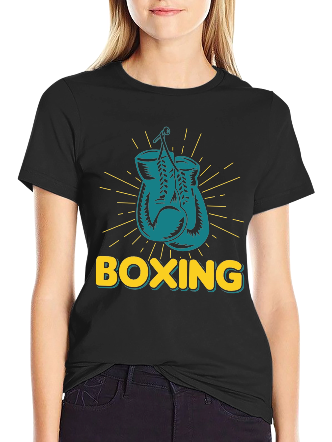 Black Boxing Gloves Graphic Tee - Punch Out Style! view 2
