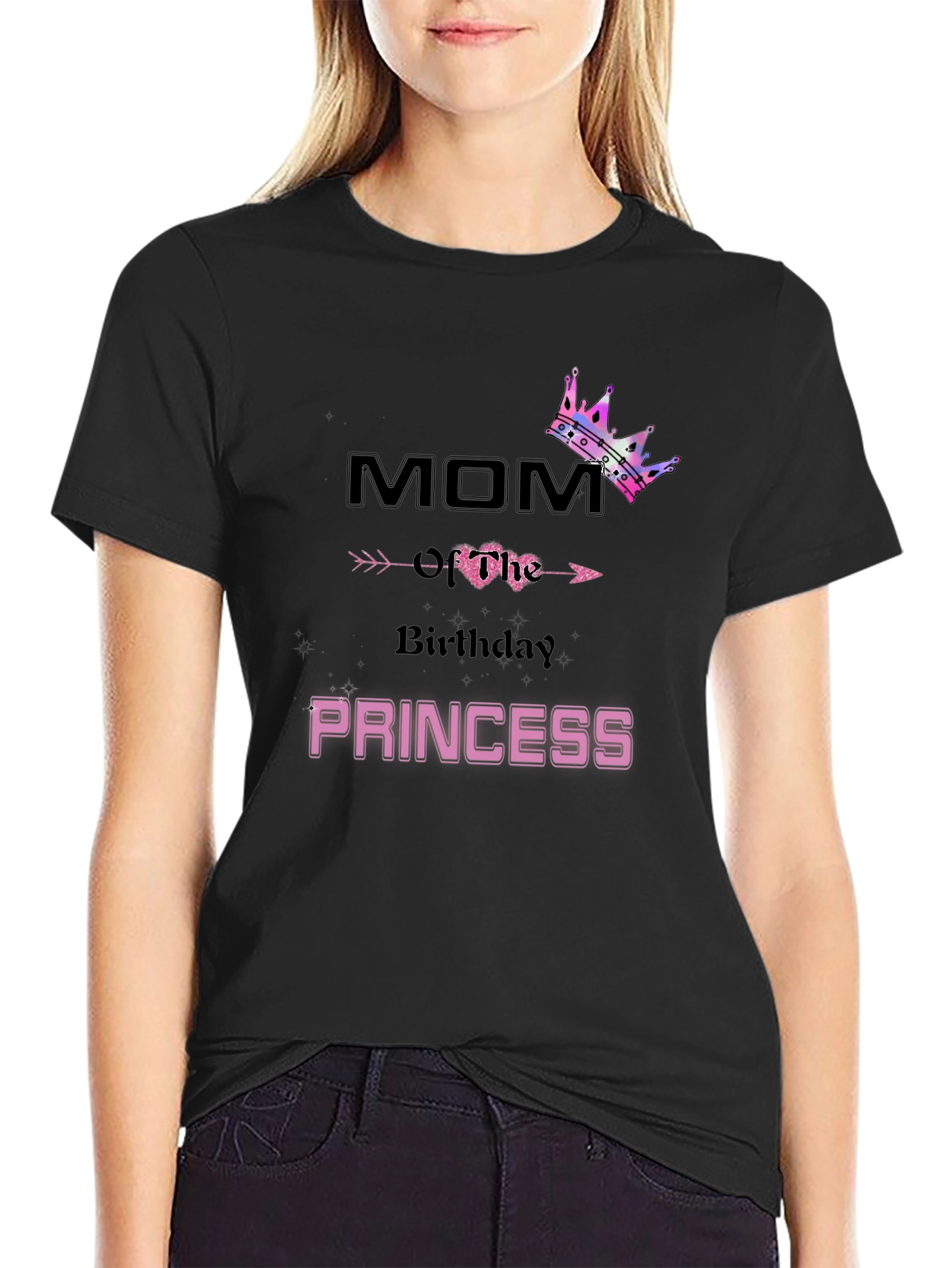 Black Mom Birthday Princess T-Shirt view 2