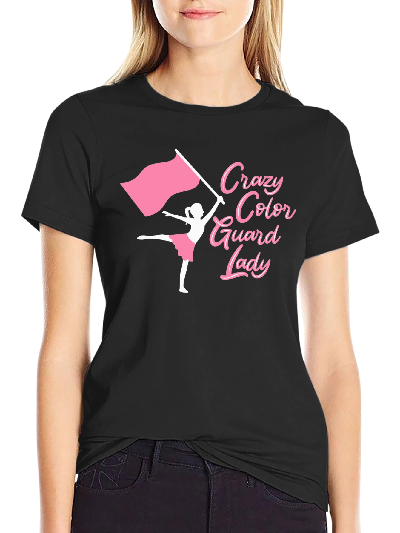 Black Crazy Color Guard Lady T-Shirt view 2