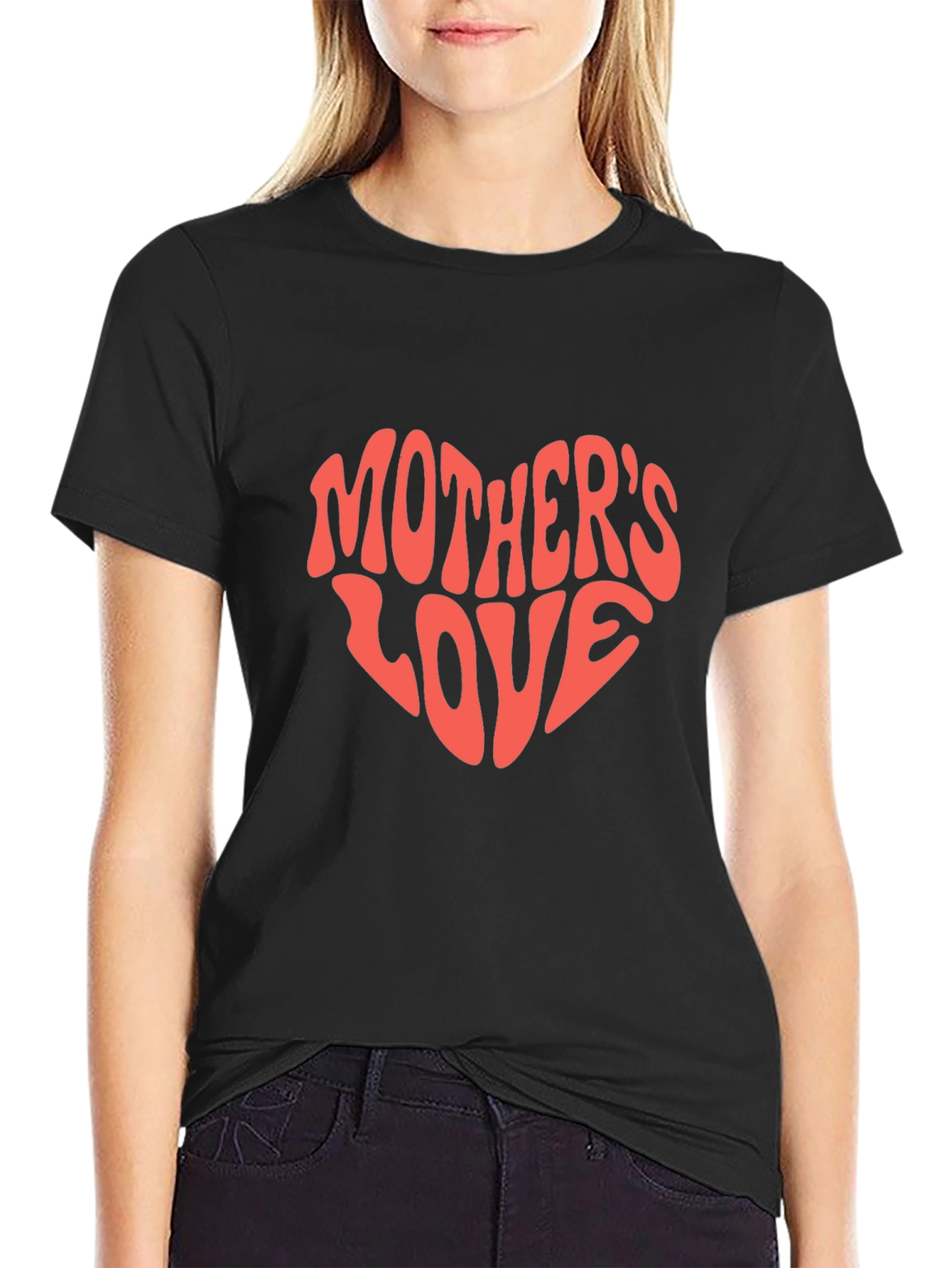 Black Mother's Love Heart Graphic T-Shirt view 2