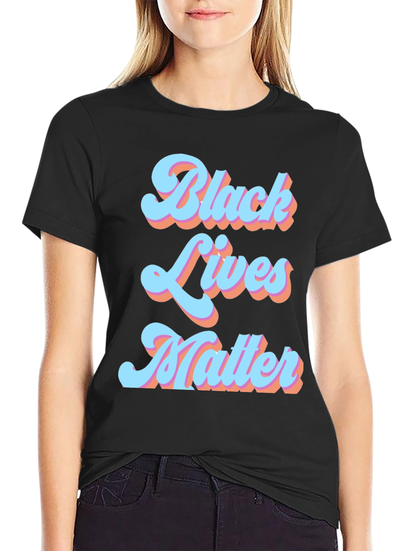 Black Black Lives Matter Graphic Tee - Retro Design view 2