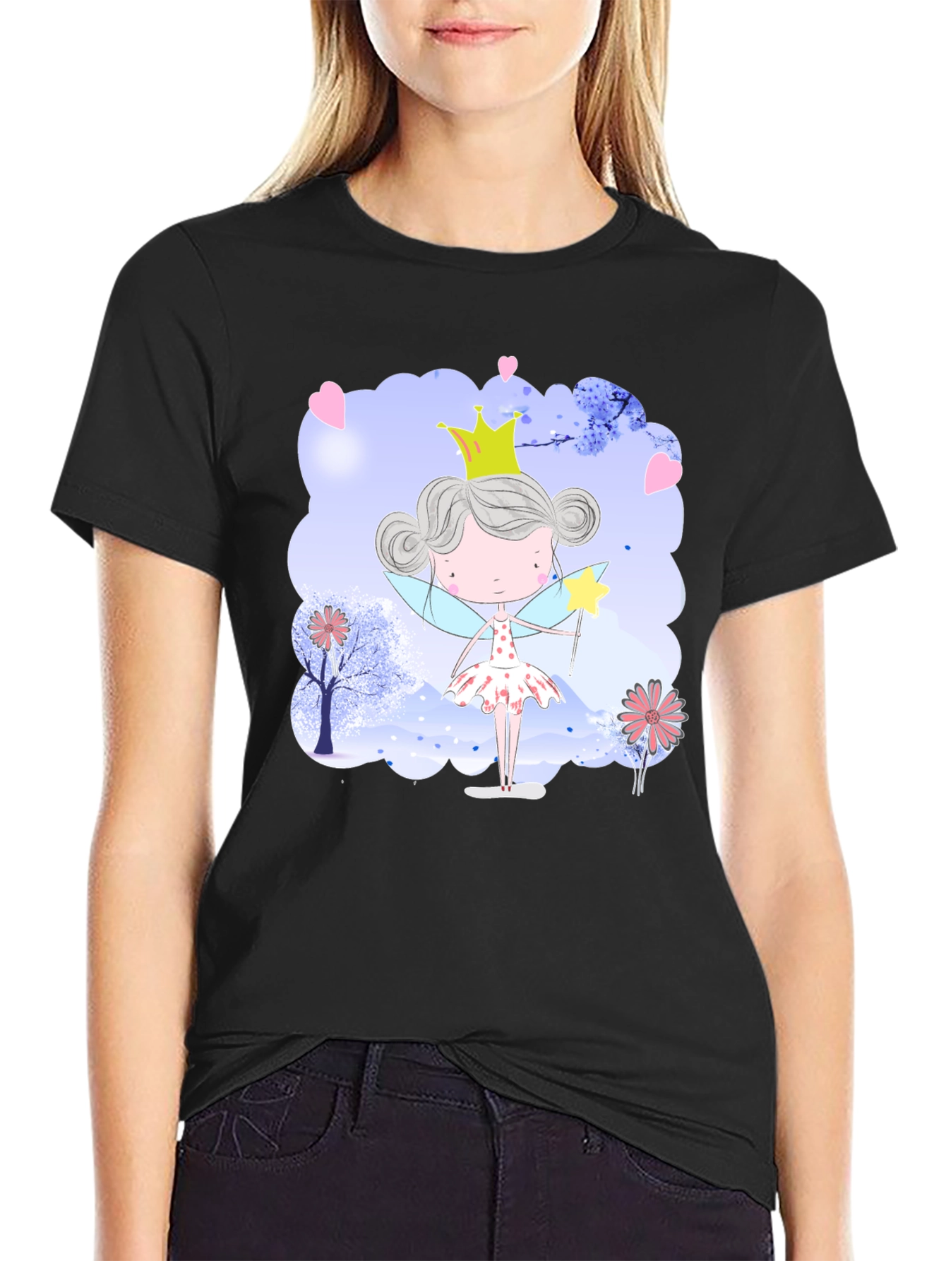 Black Fairy Tale Princess T-Shirt view 2