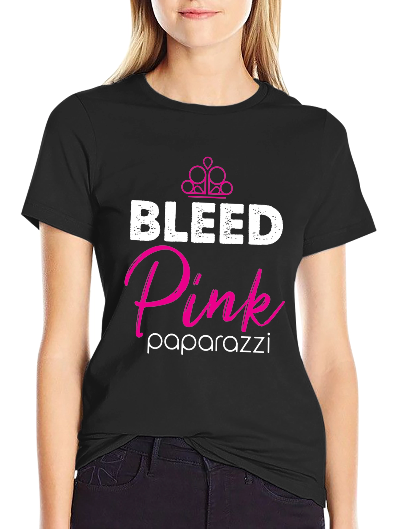 Black Bleed Pink Paparazzi T-Shirt view 2