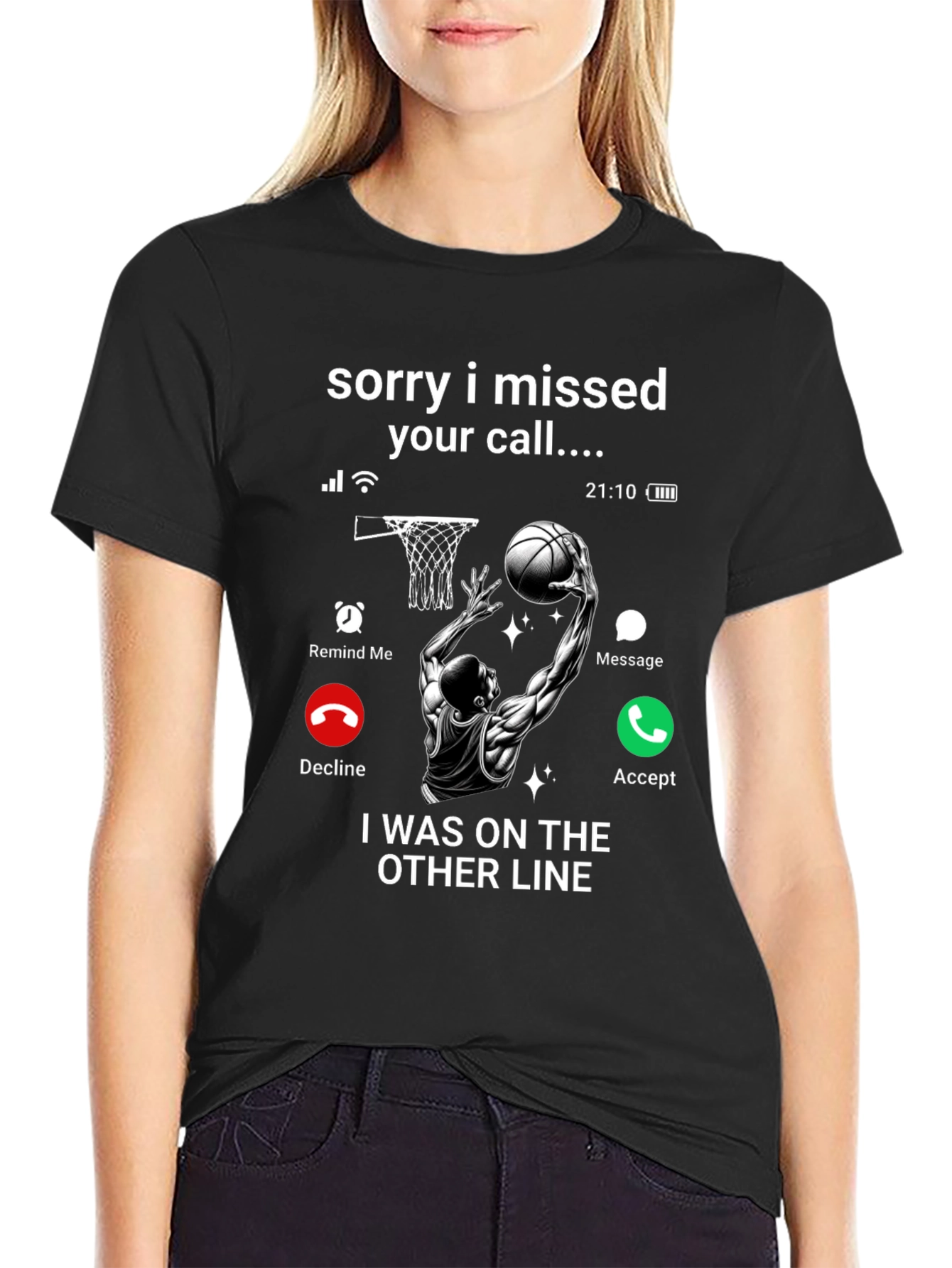 Black Sorry I Missed Your Call T-Shirt view 2