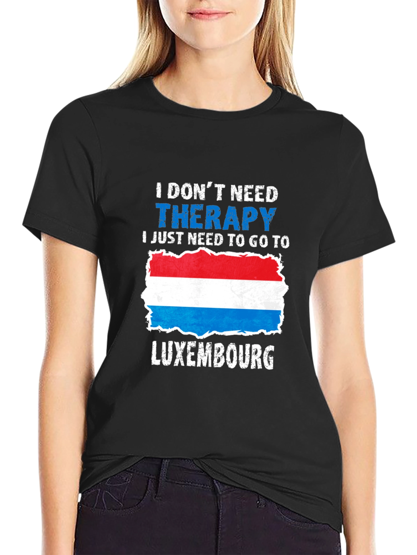 Black Luxembourg Therapy T-Shirt - Travel Souvenir view 2