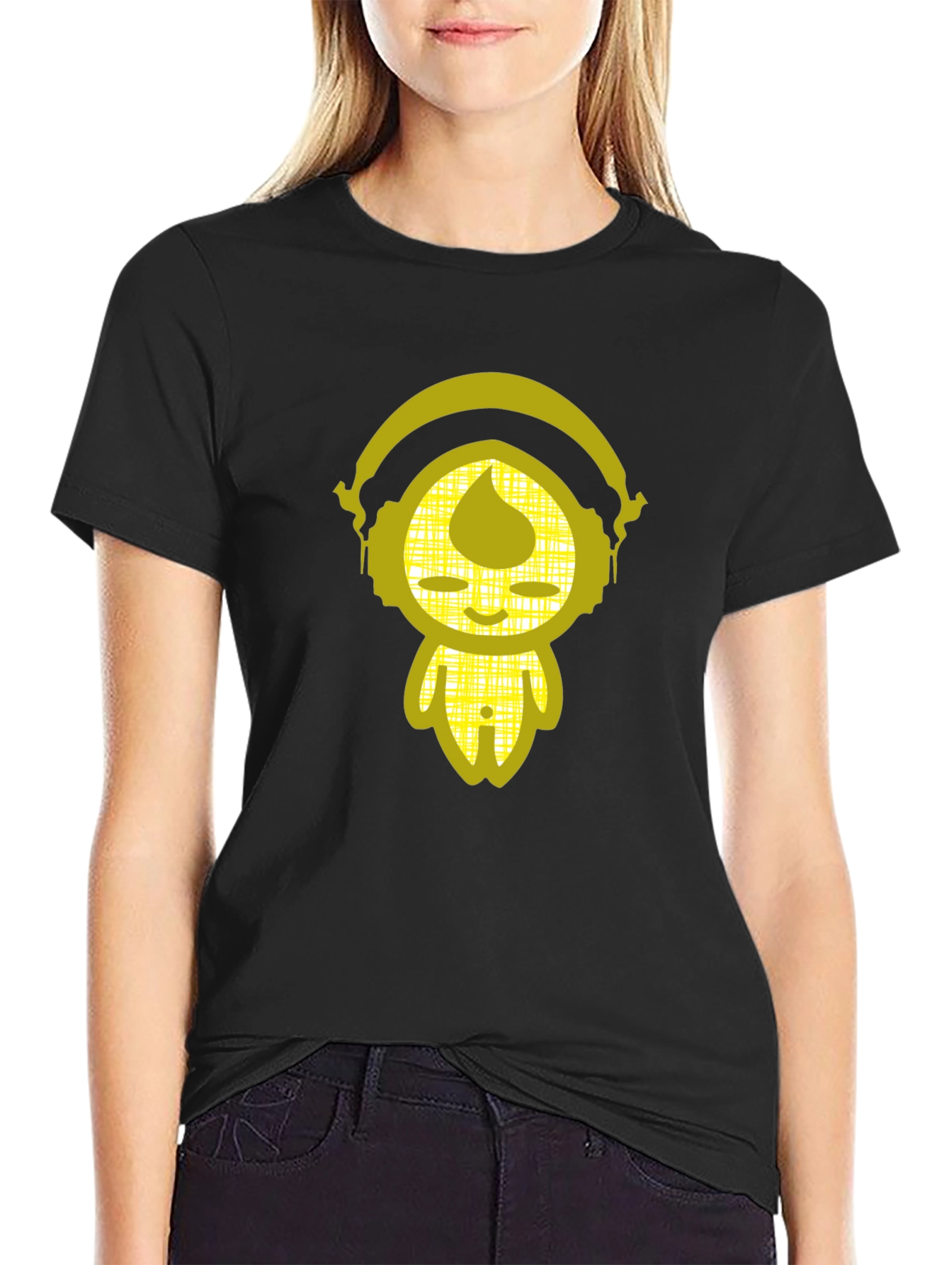 Black Zen DJ Graphic Tee - Cool Black Cotton T-Shirt view 2