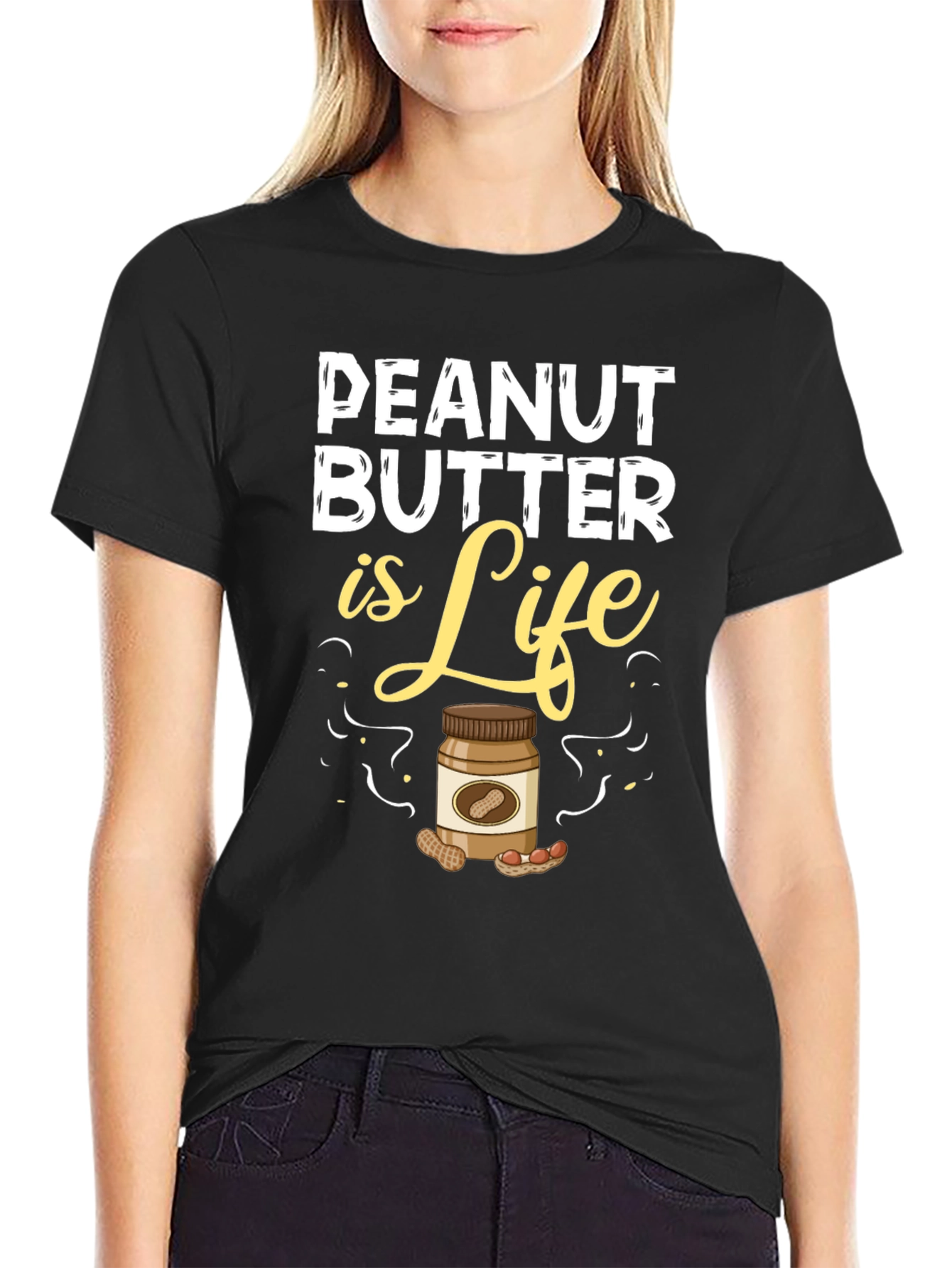 Black Peanut Butter is Life Graphic T-Shirt view 2