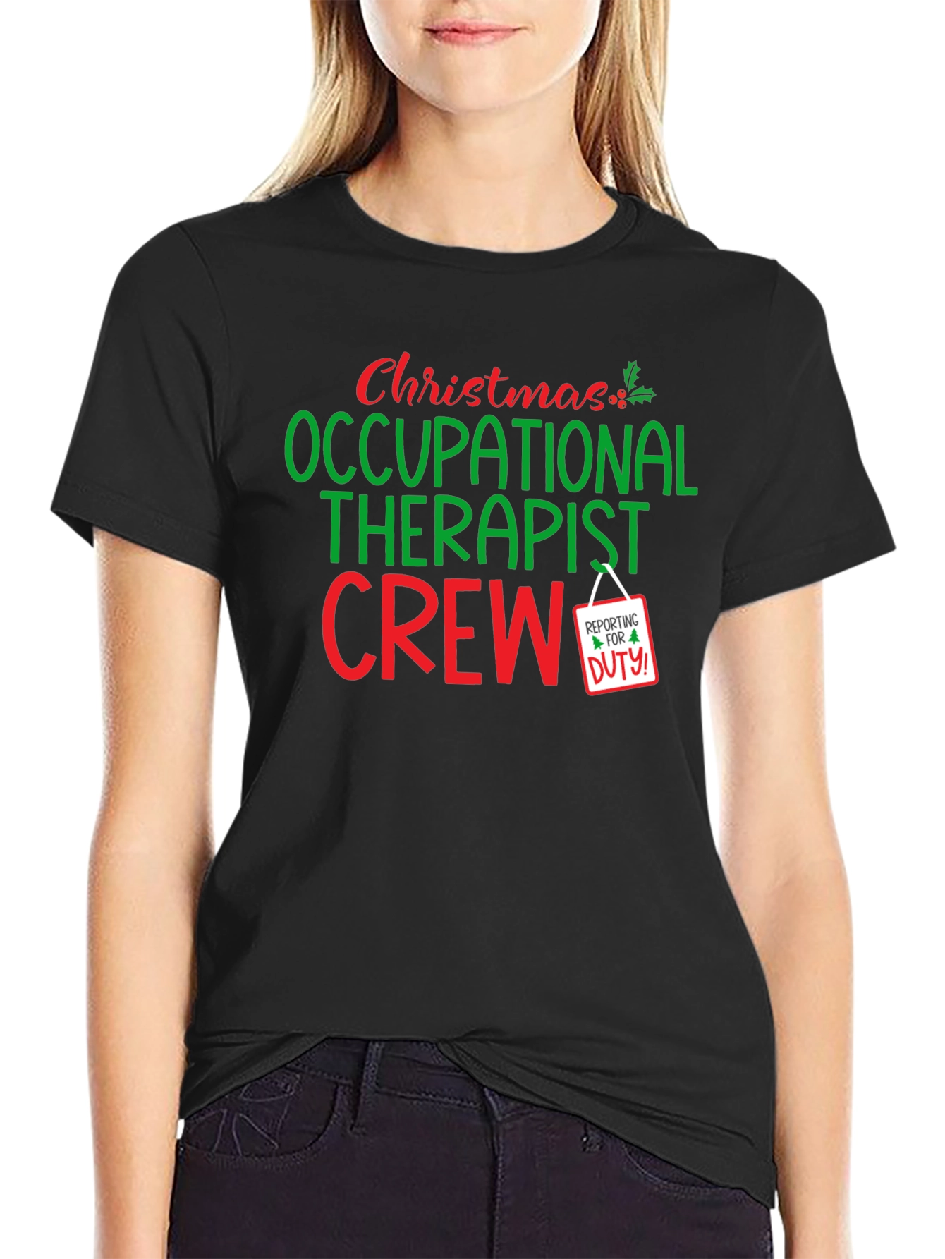Christmas Occupational Therapist Crew Holiday T-Shirt - 2