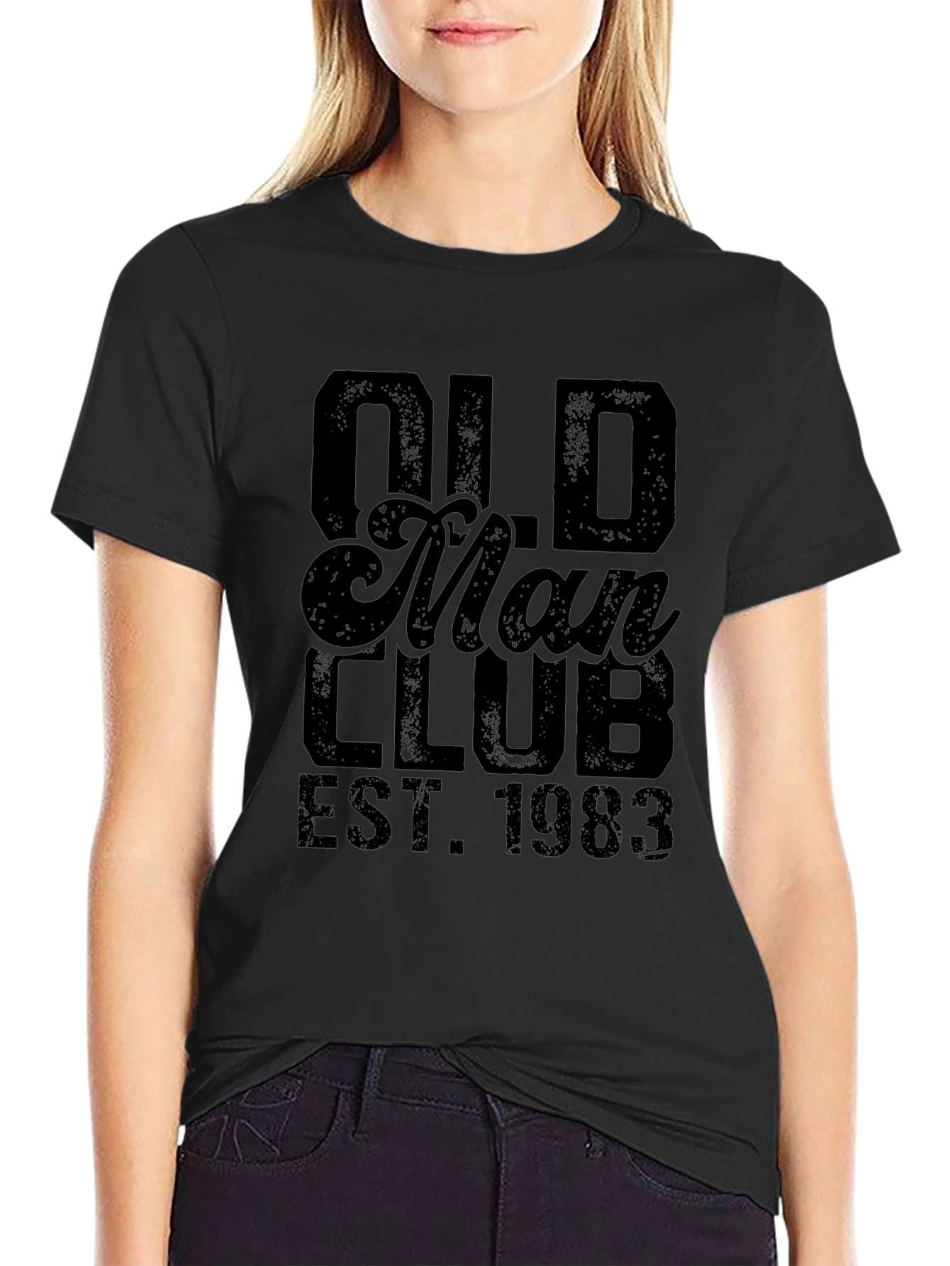 Black Old Man Club EST. 1983 Black Graphic T-Shirt view 2