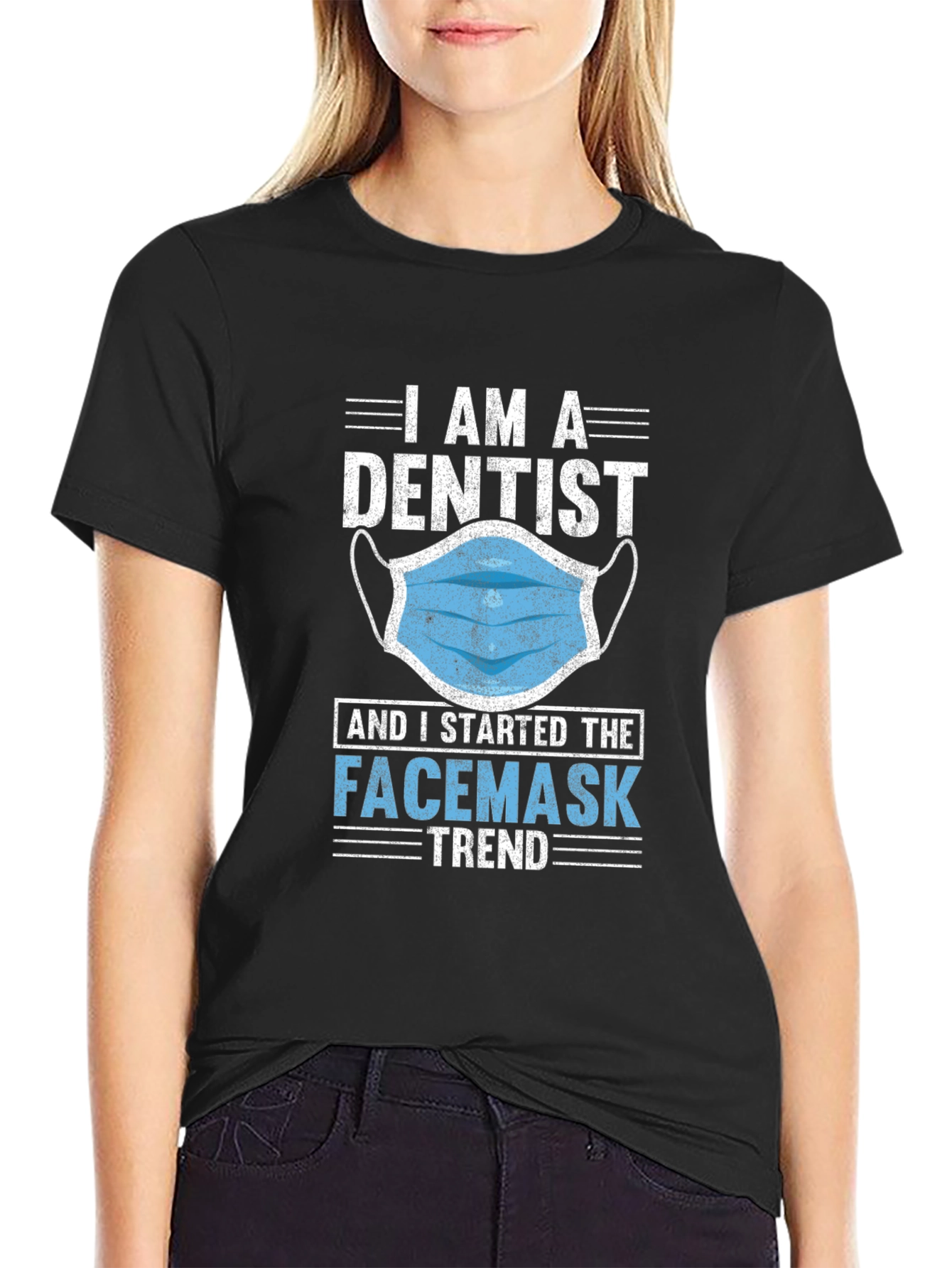 Black Dentist Facemask Trend T-Shirt view 2