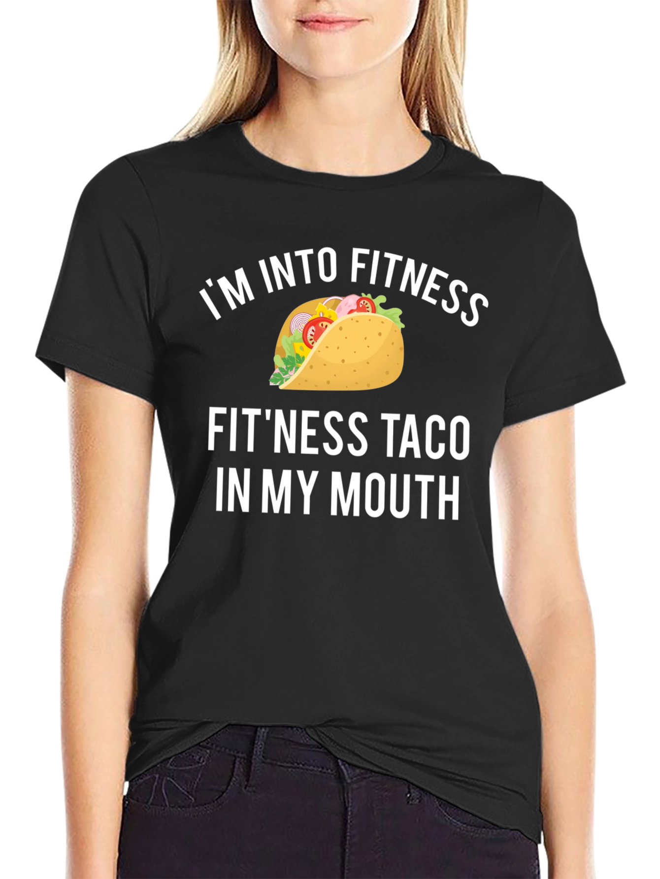 Black Fitness Taco Graphic T-Shirt view 2