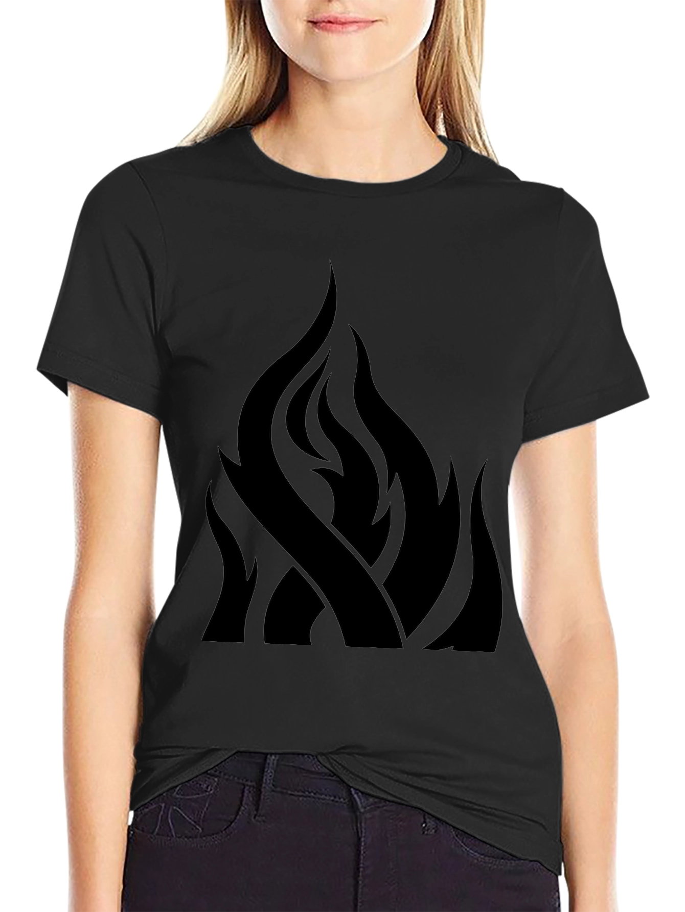 Black Black Flames Graphic Tee - Men's Casual Shirt view 2