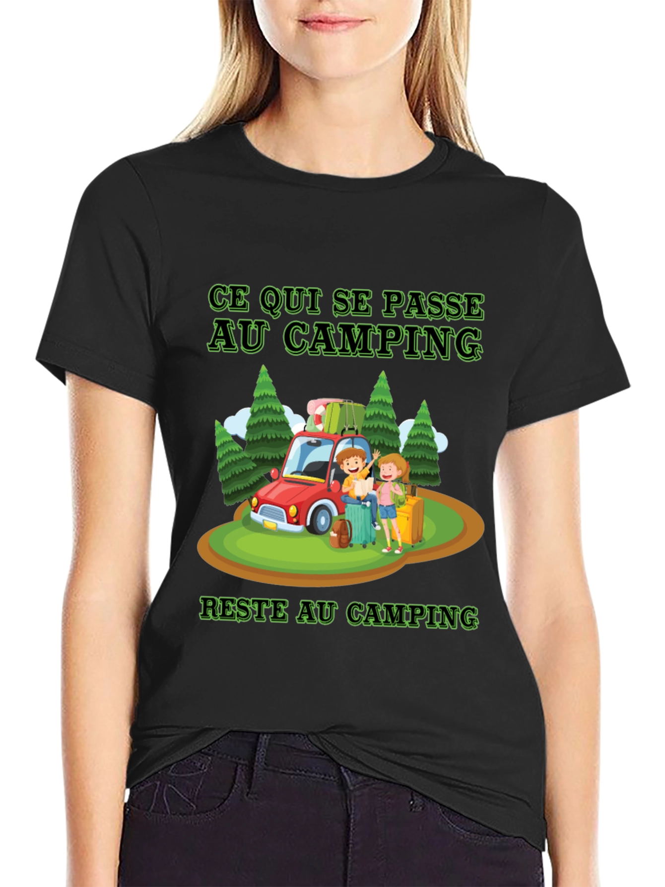 Black Camping Trip T-Shirt view 2