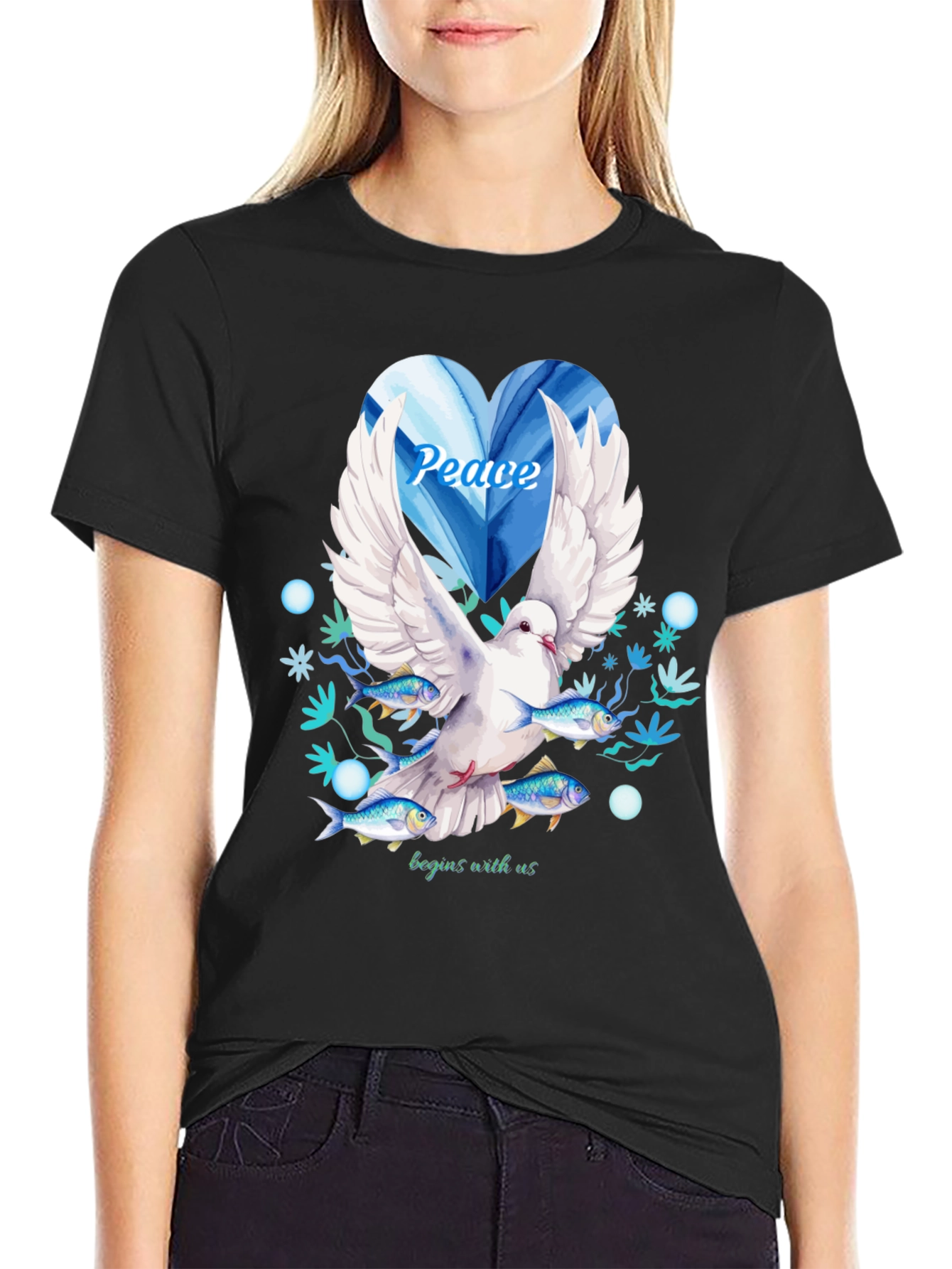 Black Peace Dove Graphic Tee - Begins With Us view 2